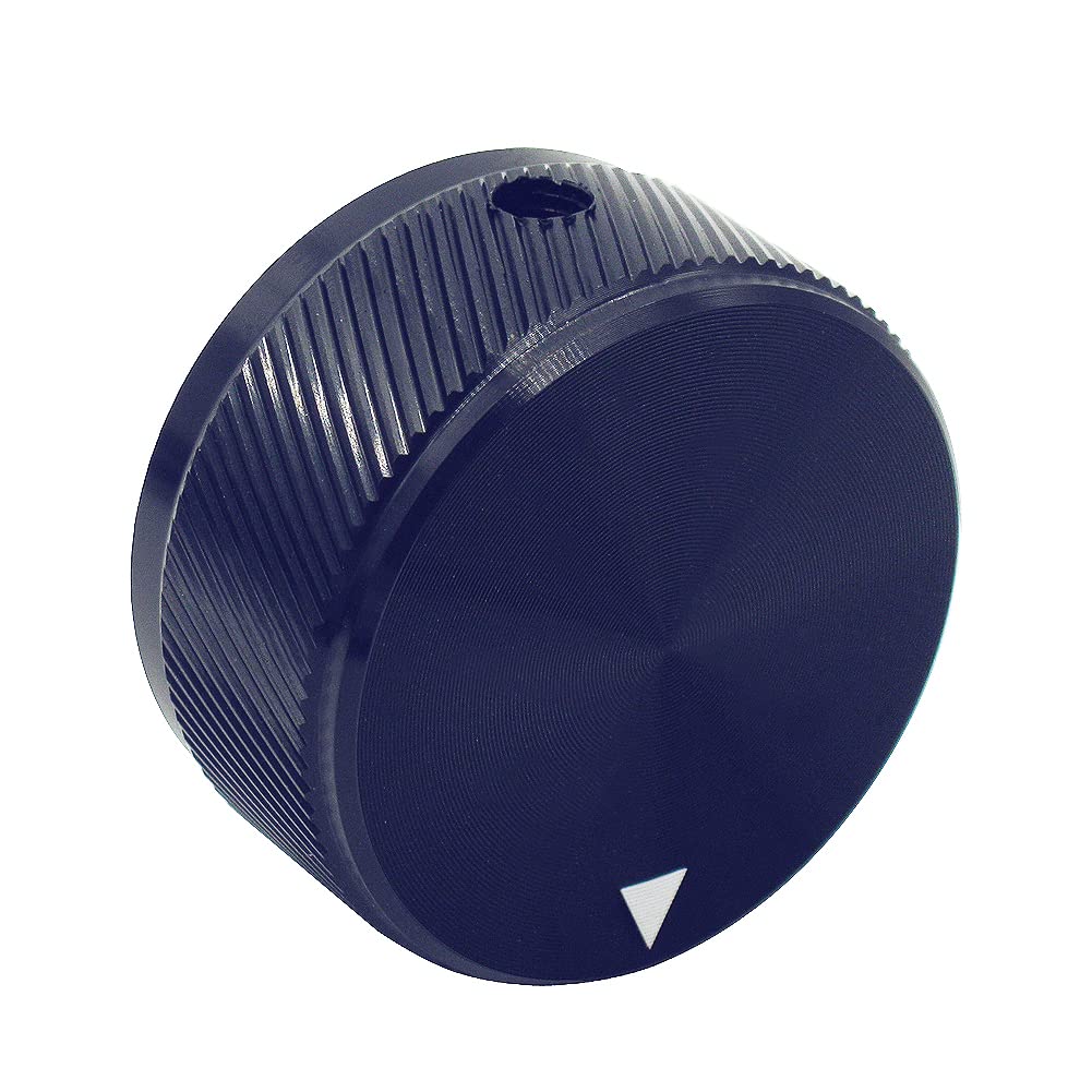 mxuteuk Black Guitar Knob Aluminum Alloy Potentiometer Control Knob Volume Audio Electric Guitar Bass Knob Screw Type 34 x 17mm