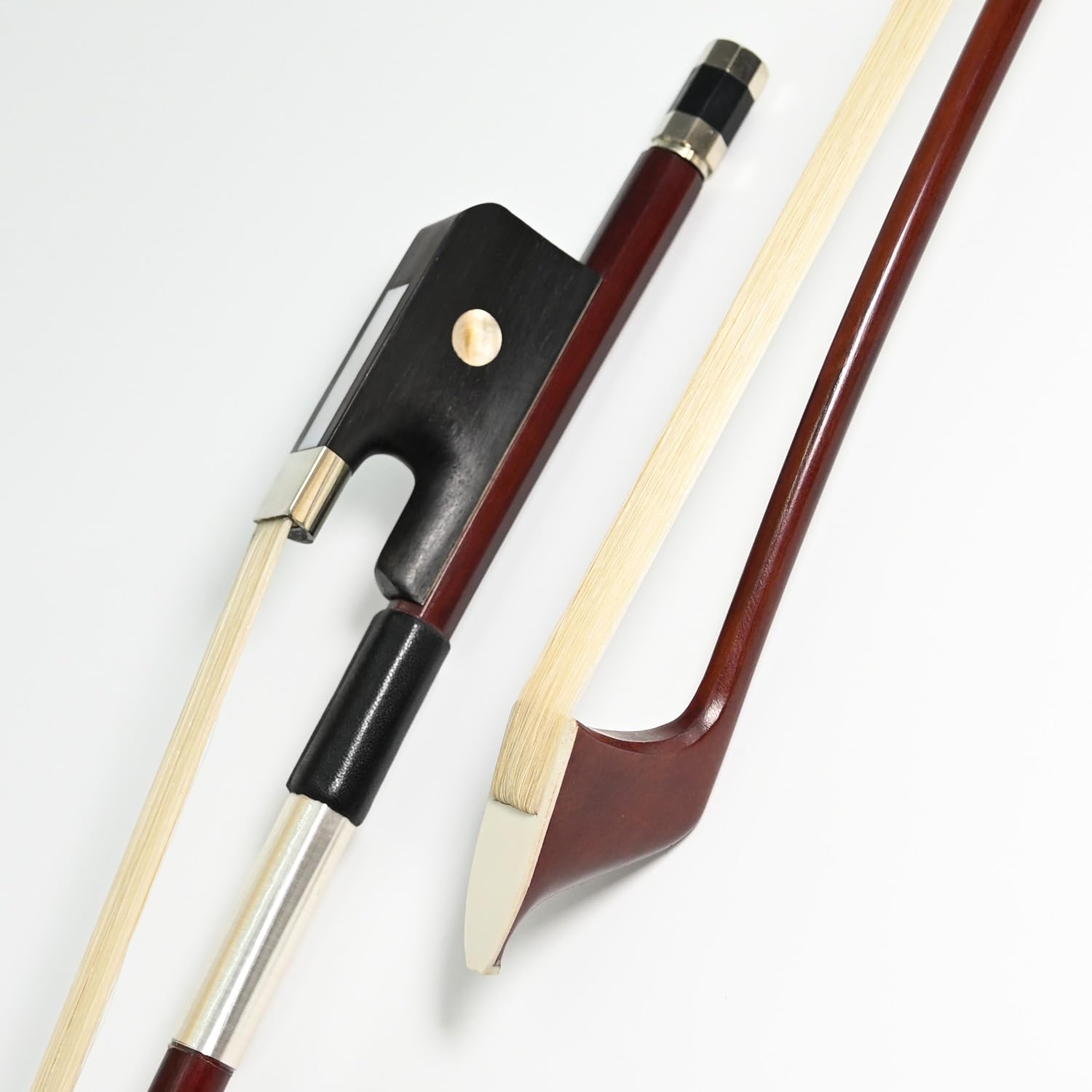 Double Bass Bow 4/4 Full Size French Model Natural Horsehair VINGOBOW 300BF 72.5cm Brazilwood Stick Ebony Frog Well Balanced Swe