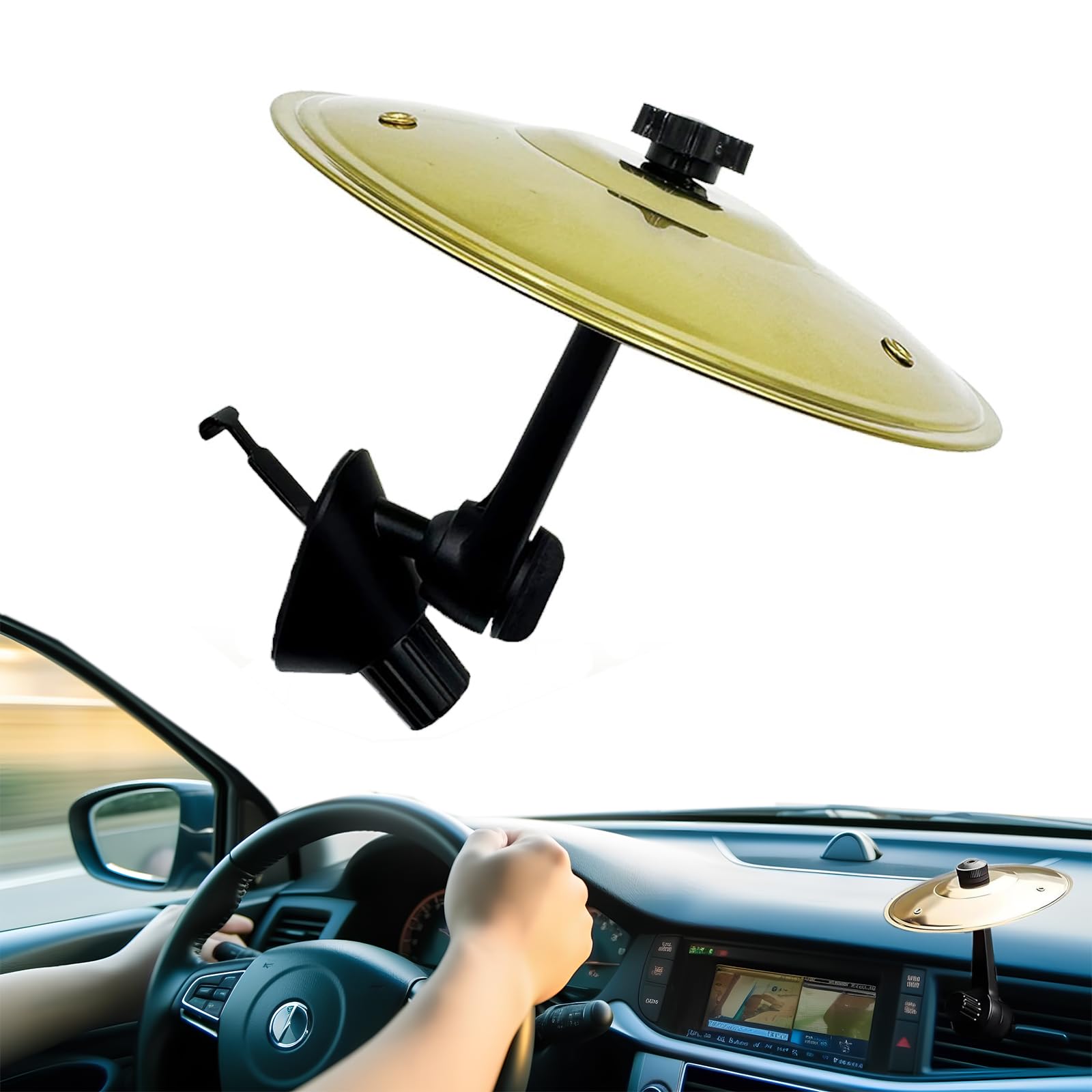 Car Cymbal, Car Crash Cymbal Vents Mini Car Crash Cymbal for Air Vent Funny Dashboard Toy for Music Lovers Stress Relief Compact