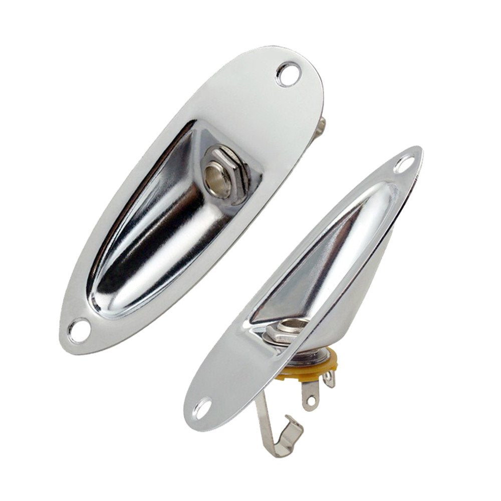 2pcs Boat Style 1/4 Loaded Guitar Pickup Output Jack Plug Socket plate and Screws ferrule for Fender Strat Stratocater Style Ele