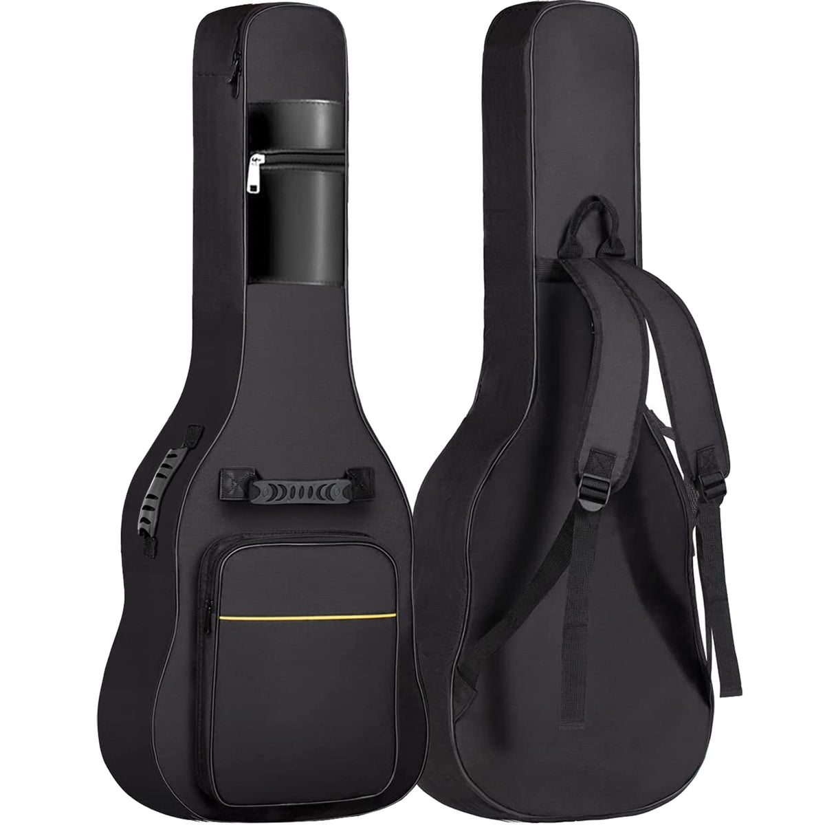 Gleam Acoustic Guitar Gig Bag - 0.35 Inch Sponge Padding Fit 39-41 Inch Guitar Waterproof Black