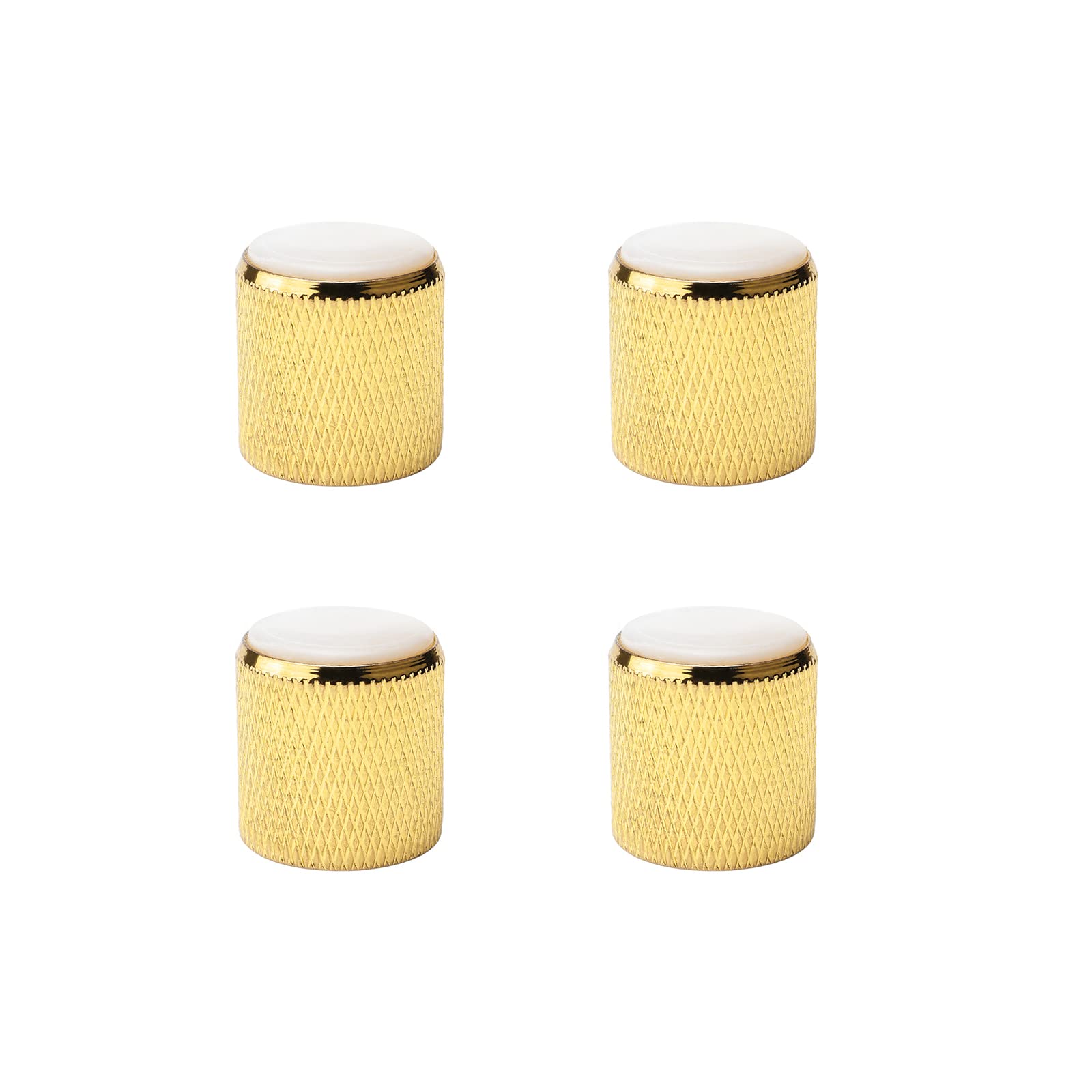 4X Metal Domed Control Volume Tone Knob Electric Guitar Knobs Pearl White Top