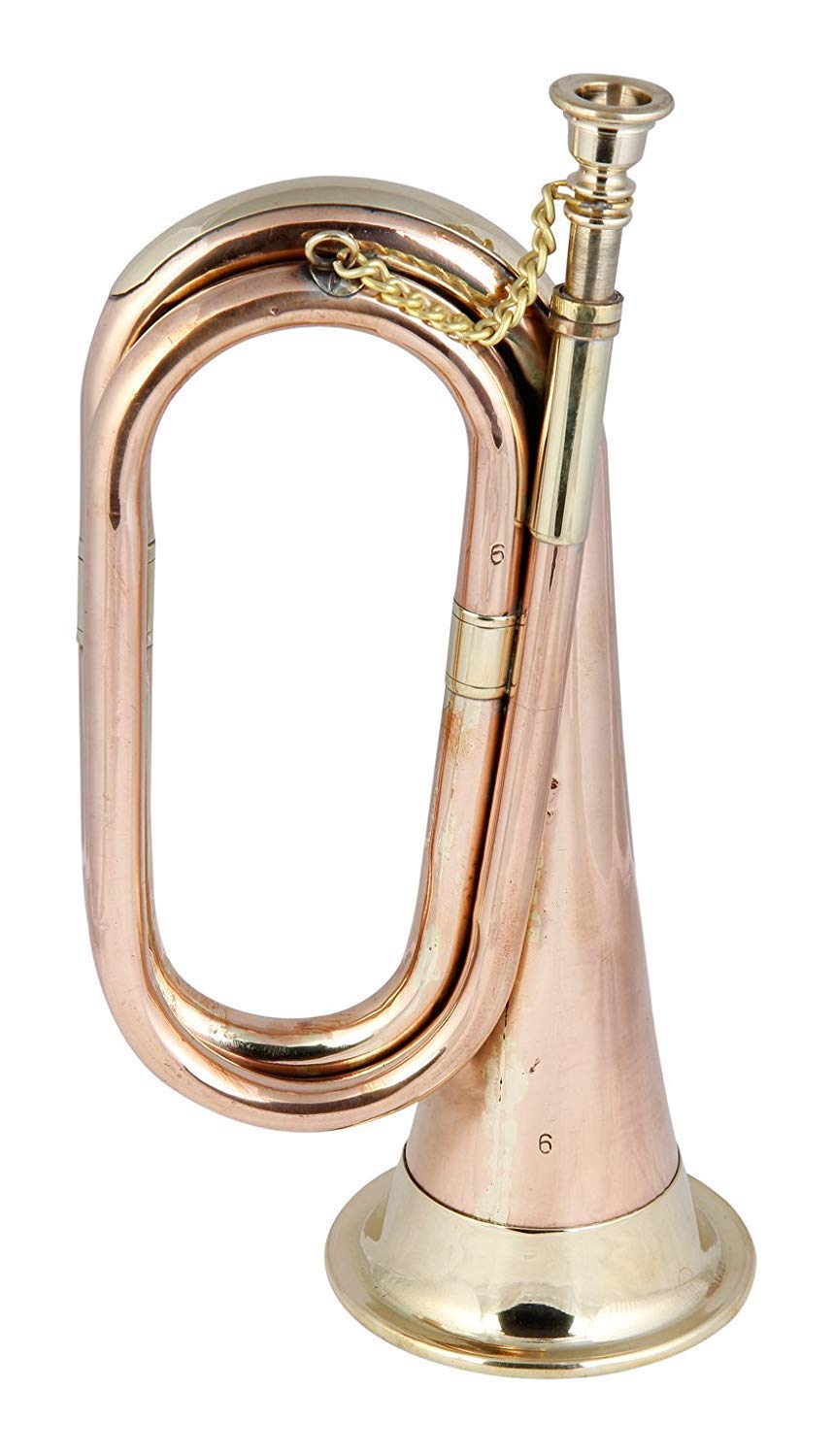 SmSai Musicals 300 Gm Copper Bugle With Mouthpiece & Free Bag, Brass Bugle For Army Scout, Sea Cadet Band, Concerts & School Ban
