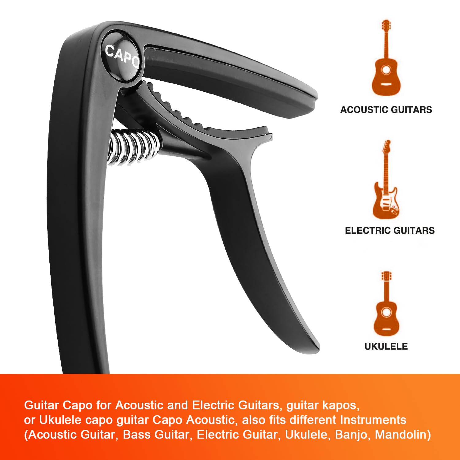 Guitar Capo for Acoustic & Electric - 6 String Guitar Capos