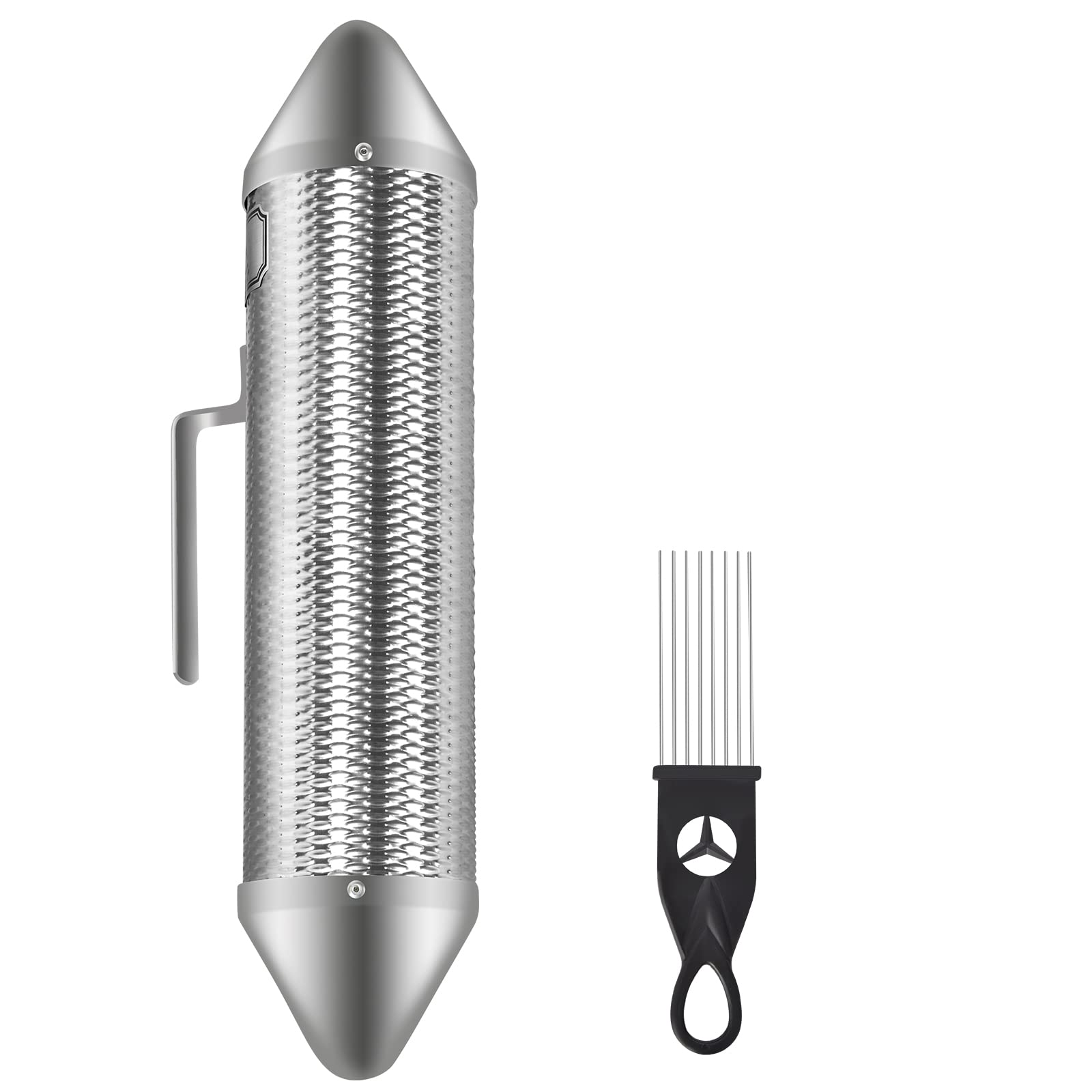 EastRock Stainless Steel Guiro Instrument Latin Percussion Instrument Shaker Metal Guiro with Scraper,Professional Band Accompan