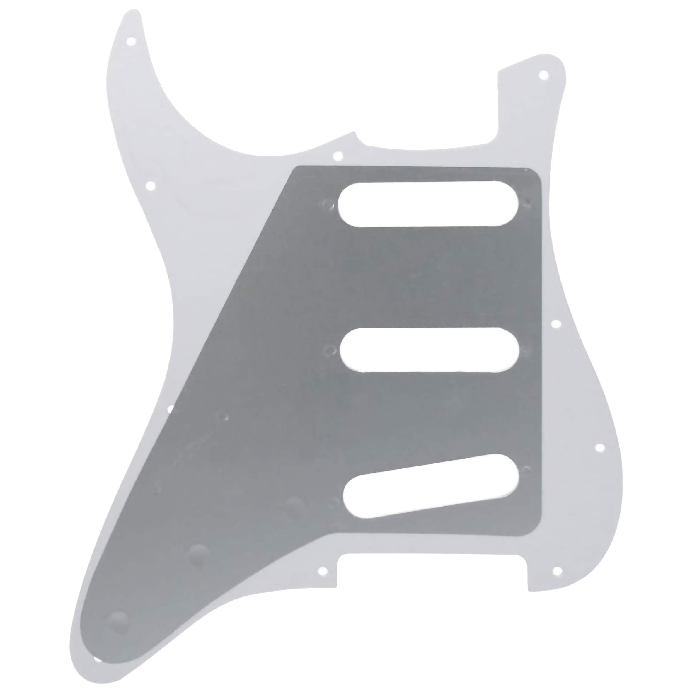BexGears 11 Hole SSS Electric Guitar Pickguard Backplate with Screws for Guitar Parts (4Ply White Pearl)