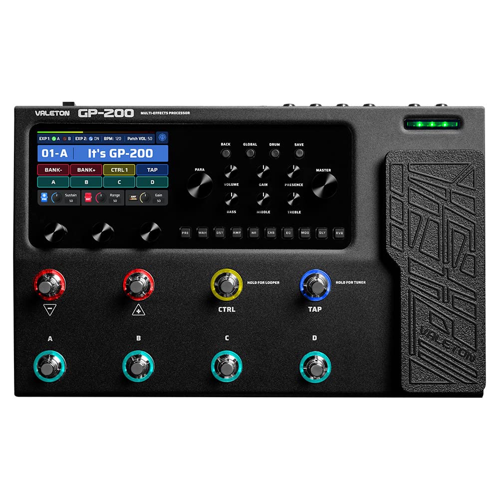Valeton Multi Effects Processor Multi-Effects Pedal With Expression Pedal Fx Loop Midi I/O Guitar Bass Effects Pedal Amp Modelin