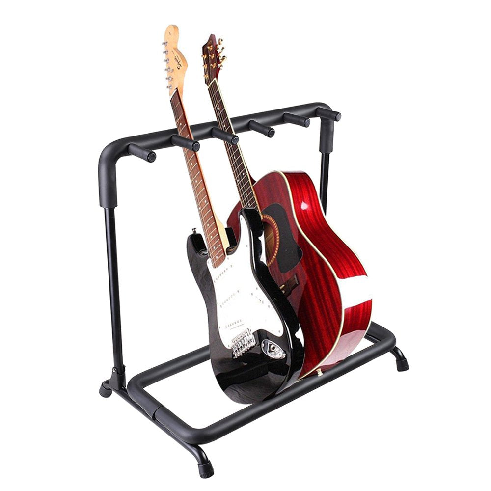 Aw 5 Five Holder Multi Guitar Folding Stand Band Stage Bass Acoustic Guitar Display Rack