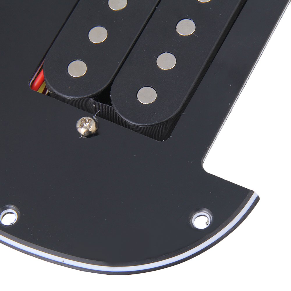 logyues Loaded Prewired Pickguard Guard Plate with HSH Preload Pickup for Electric Guitar (Black)
