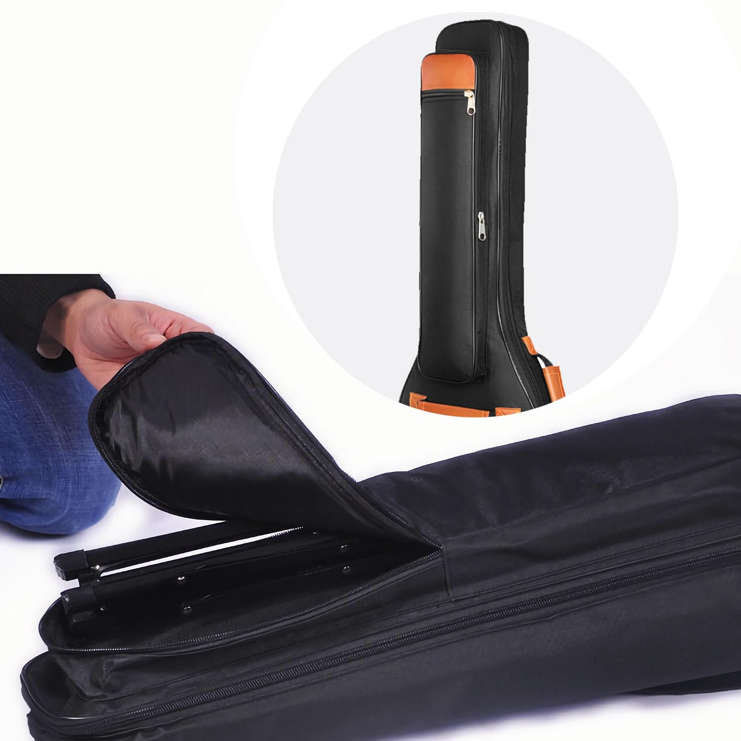 moosiker Bass Guitar Bag Gig Bag 6mm Padding Padded Backpack Neck Strap and Pockets Soft Electric Bass Guitar Case