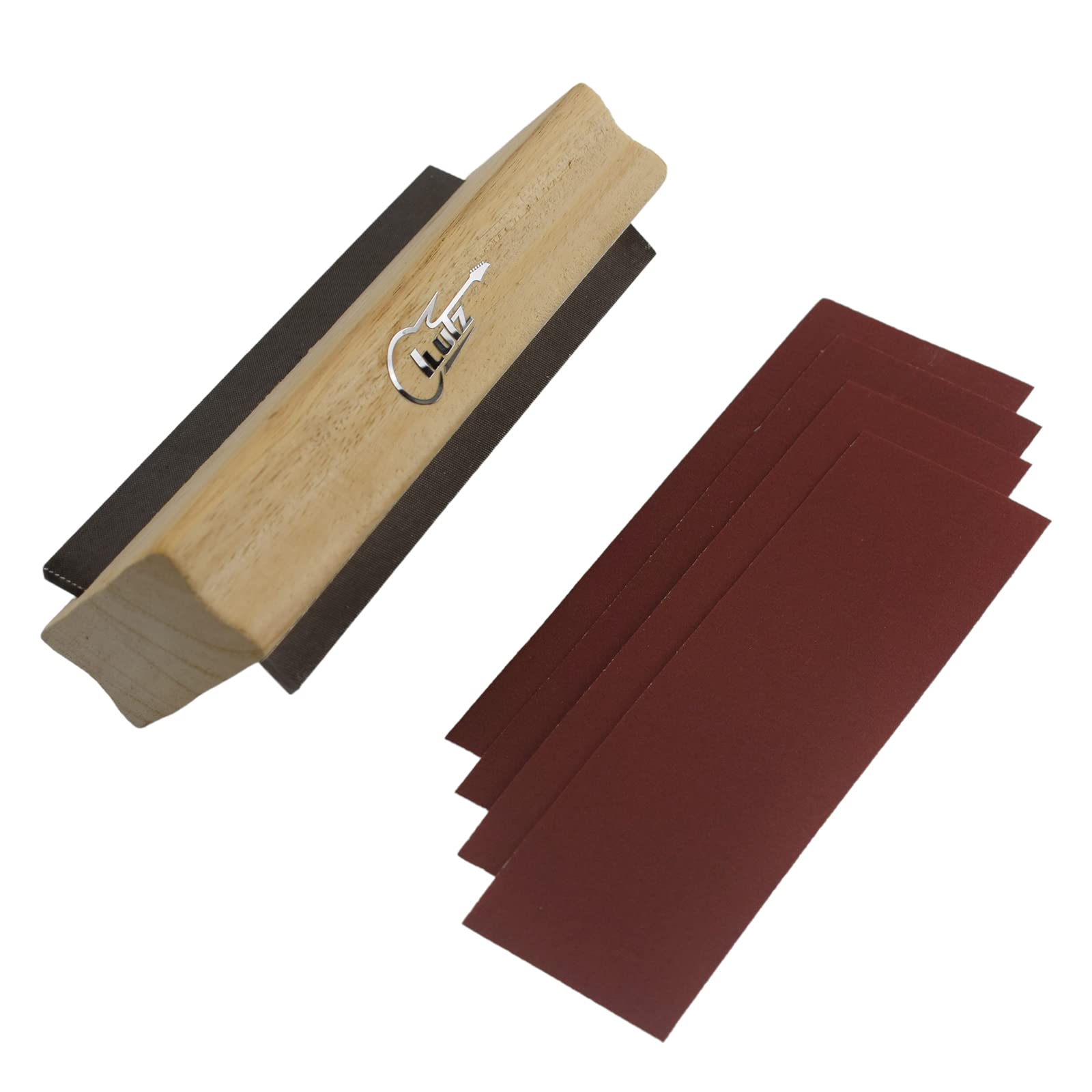 iluiz Guitar Fret End Dressing File With 35/90 Degree and 600 1000 Grit Sandpaper Professional Fret End Bressing Fret Beveling F