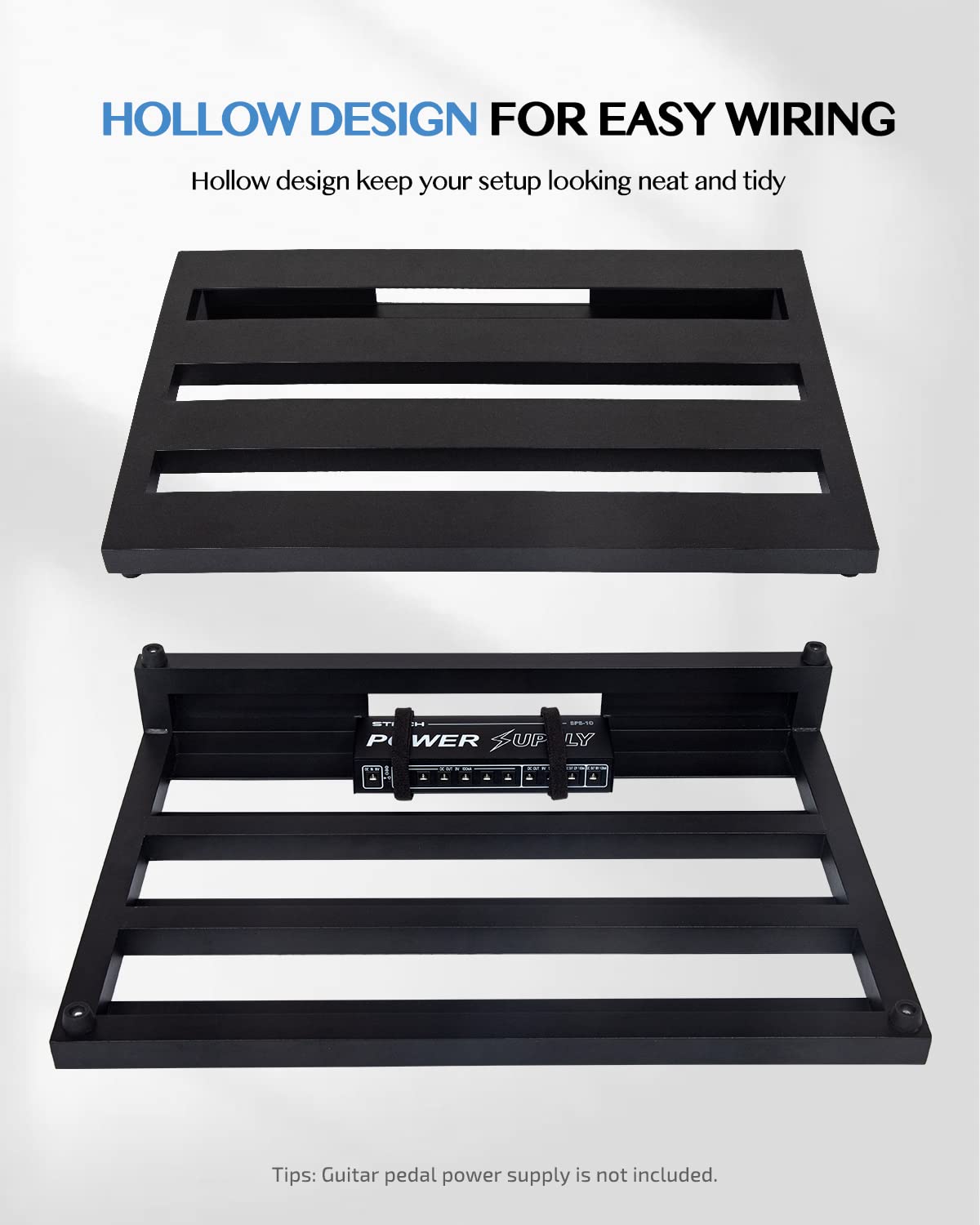 STRICH Guitar Pedal Board Aluminum Alloy 1.98lb Super Light Effect Pedalboard 18'' x 12.5'' with Carry Bag, STANDARD 18 (Angled)