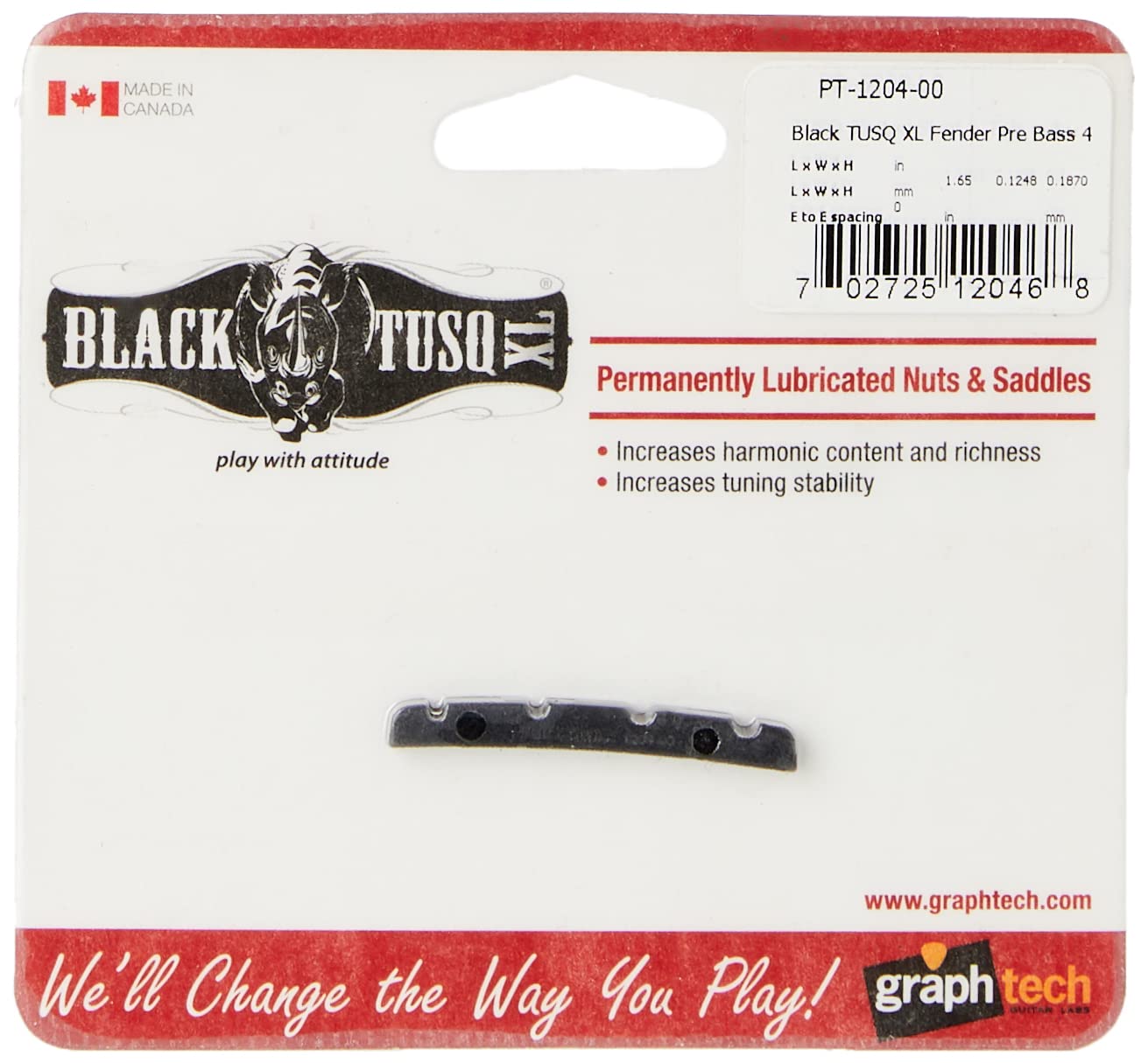 Graphtech Guitar Top Nut (Pt-1204-00)