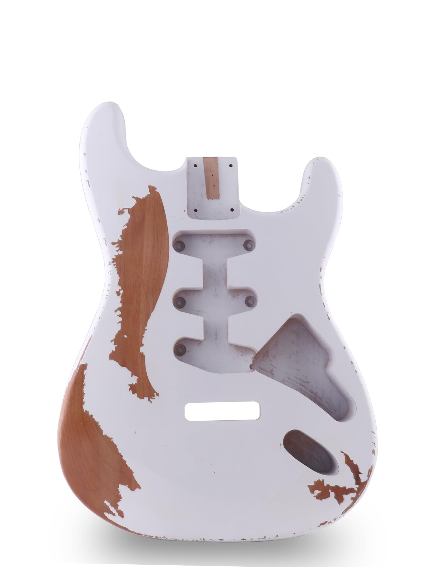 Sunsmile Relic Electric Guitar Body Nitro Top Alder Wood St Style Diy Guitar Body S-S-S Antique White.