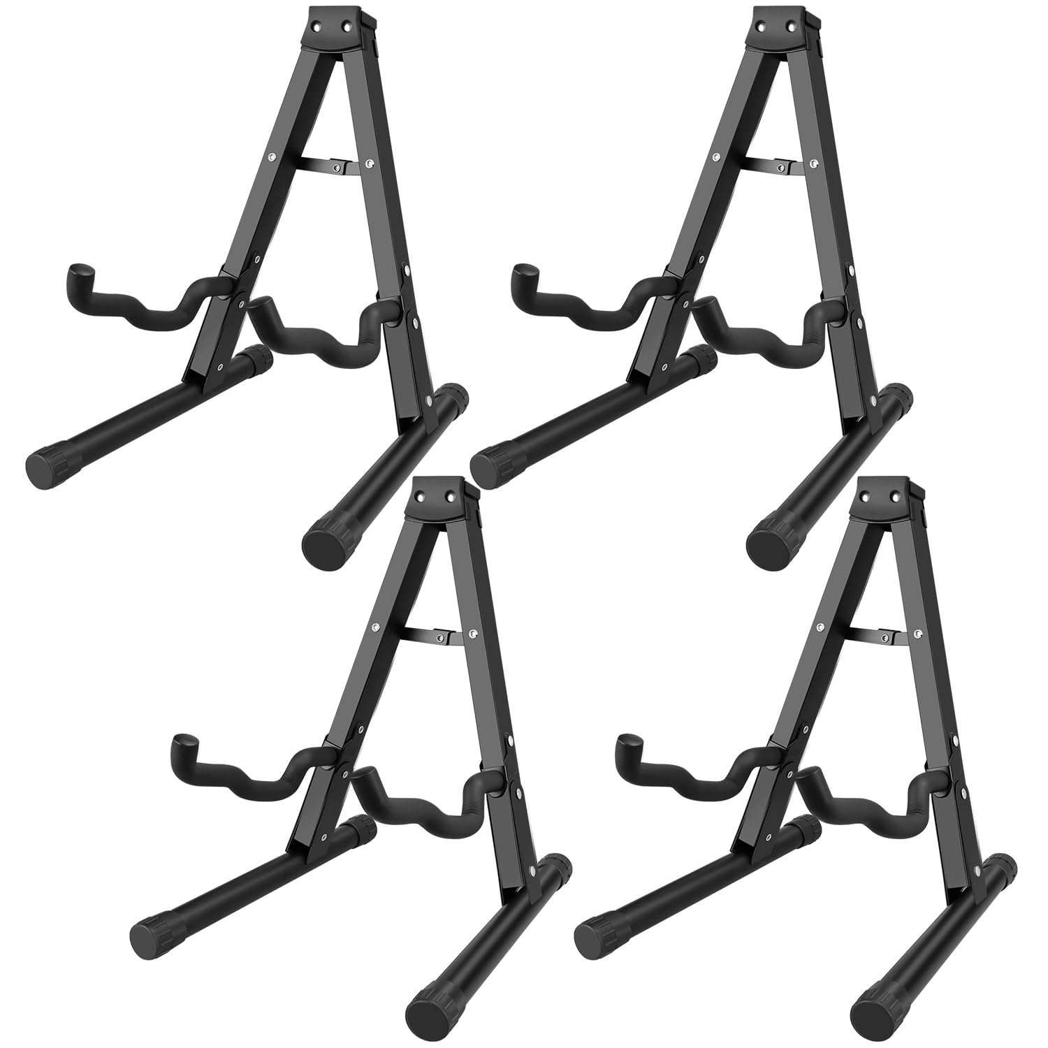 DkOvn 4 Pack Guitar Stand, A-Frame Folding Guitar Stand with Non-Slip Rubber and Foam Arms, Metal Guitar Stand for Acoustic Guit