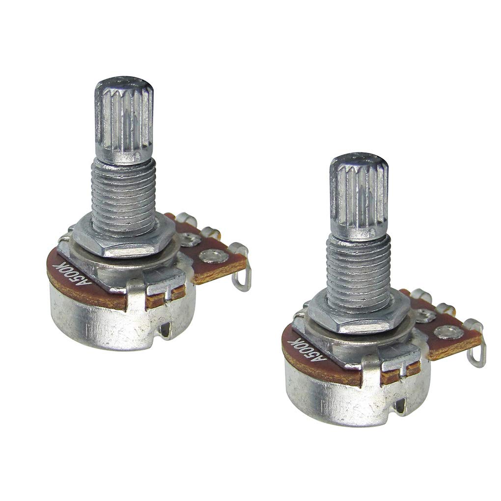 Fleor 2Pcs Small Size Guitar Pots 18Mm Split Shaft A500K Potentiometers Audio Taper