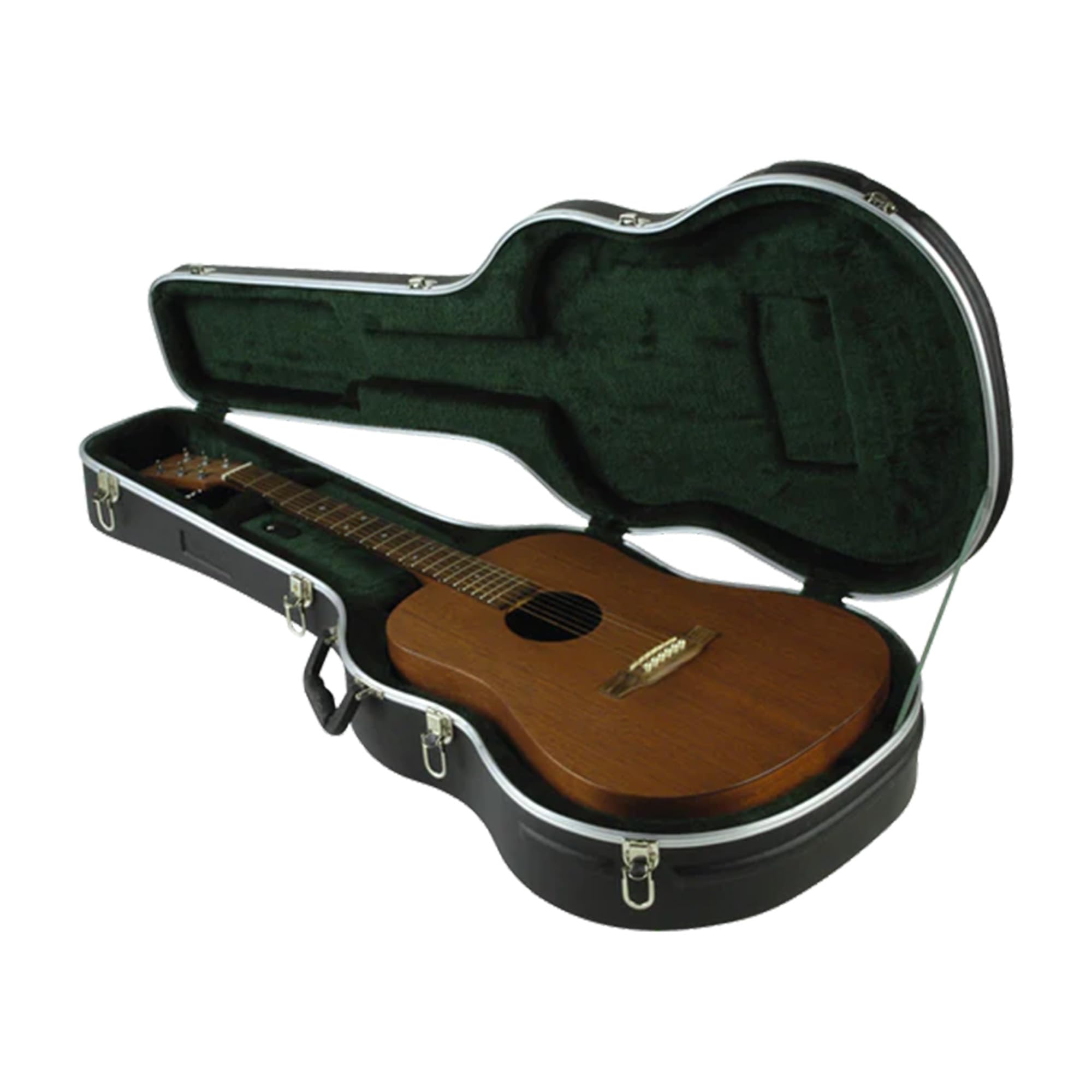 SKB Hardshell Travel Case for Dreadnought Acoustic Guitars, Molded In Bumpers for Protection, Plush Lined Interior and Latches, 