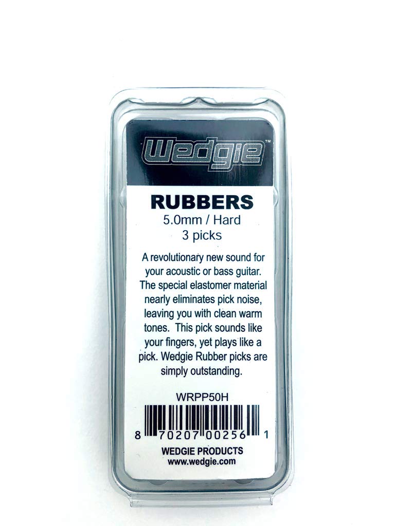 Wedgie WRPP50H Rubber Guitar Picks 5.0mm Hard, 3 Pack