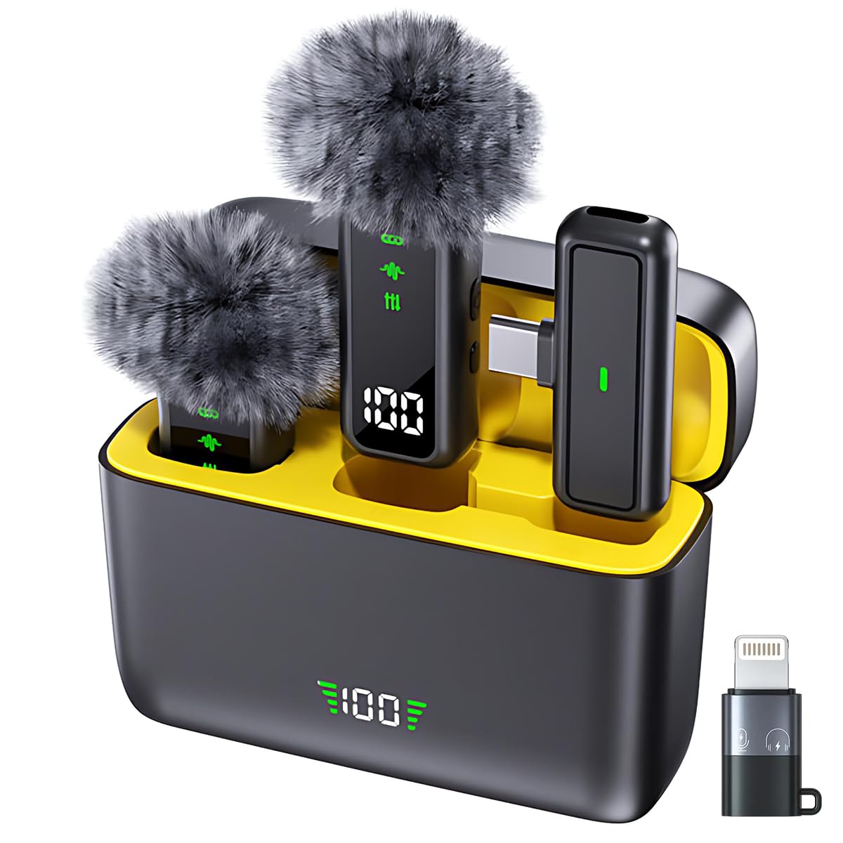 LEKATO Wireless Microphone for iPhone & Android - Dual Channel 2-Person Mic with Noise Cancellation, 8H Battery, 20m Range | You