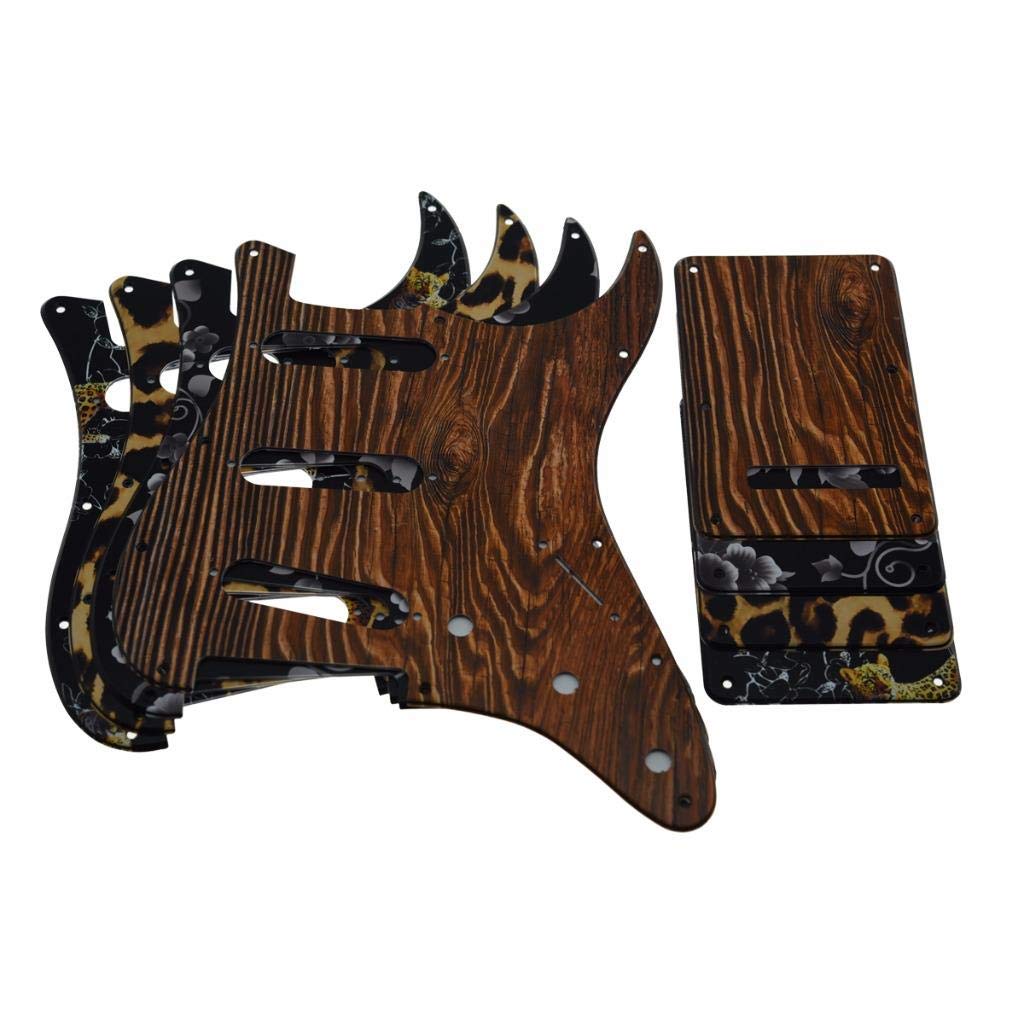 Dopro 11 Hole Strat SSS 3D Printed plastic pickguard ST Back Plate Trem Cover fits USA/Mexican Fender Strat Leopard Stripe