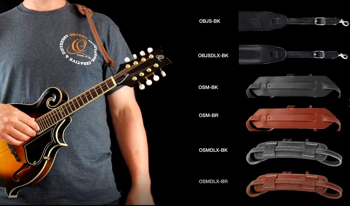 Ortega Guitars Standard Leather Mandolin Strap (OSM-BK)