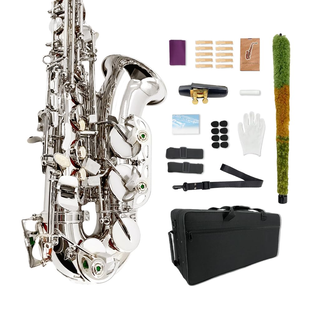 WUQIMUSC Professional Eb Alto Saxophone - Complete Beginner Saxofon Kit with Carrying Case, Mouthpiece, Straps, Reeds, Cleaning 