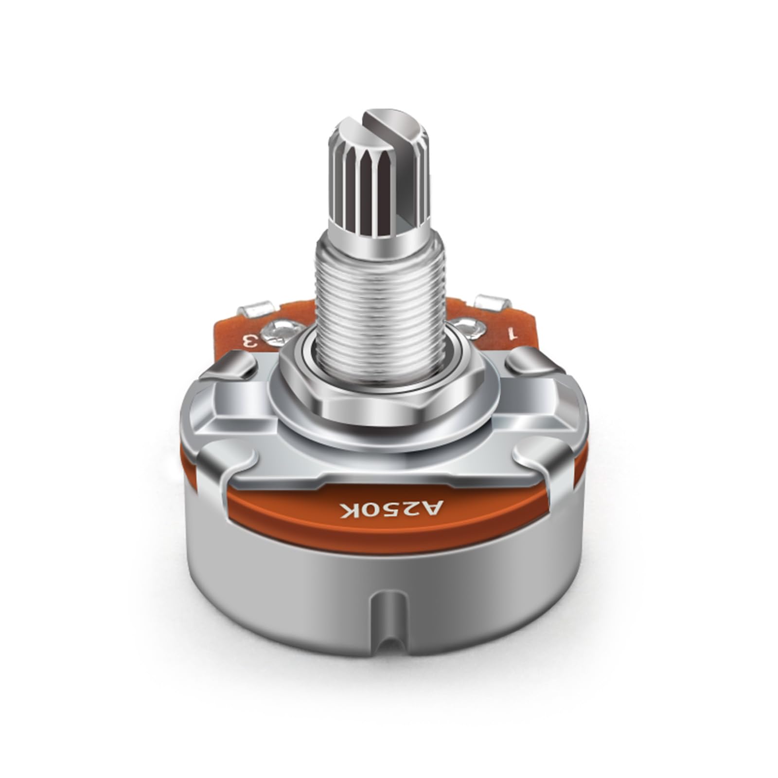 SAPHUE 4PCS A250K+B250K+A500K+B500K Push Pull Potentiometer Brass Metric Coarse 18-Spline Split Shaft Pots Audio Taper Potentiom