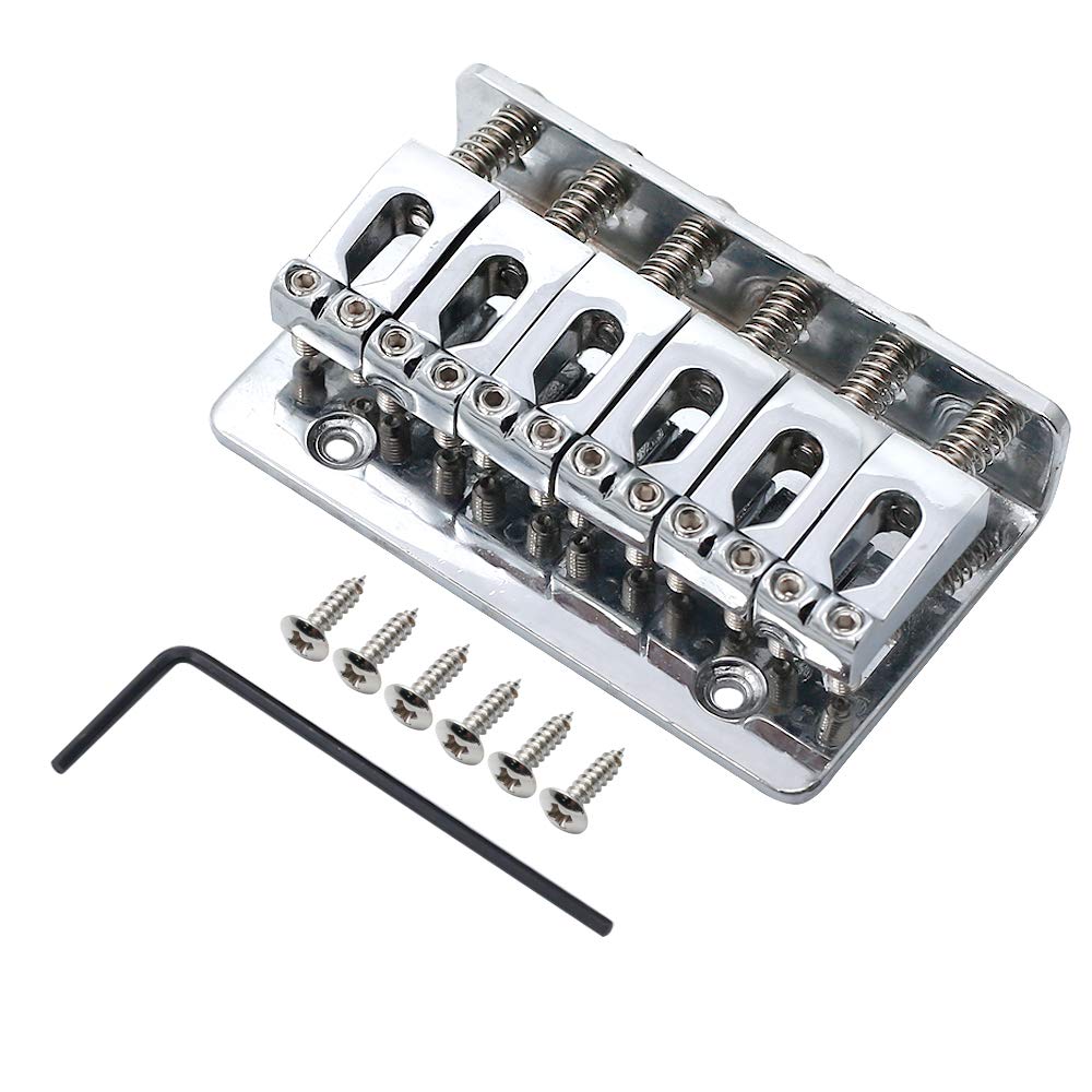 Hordion 65Mm Hardtail Bridge Top Load Guitar Saddle Tailpiece For 6 String Tele Strat Style Electric Guitar