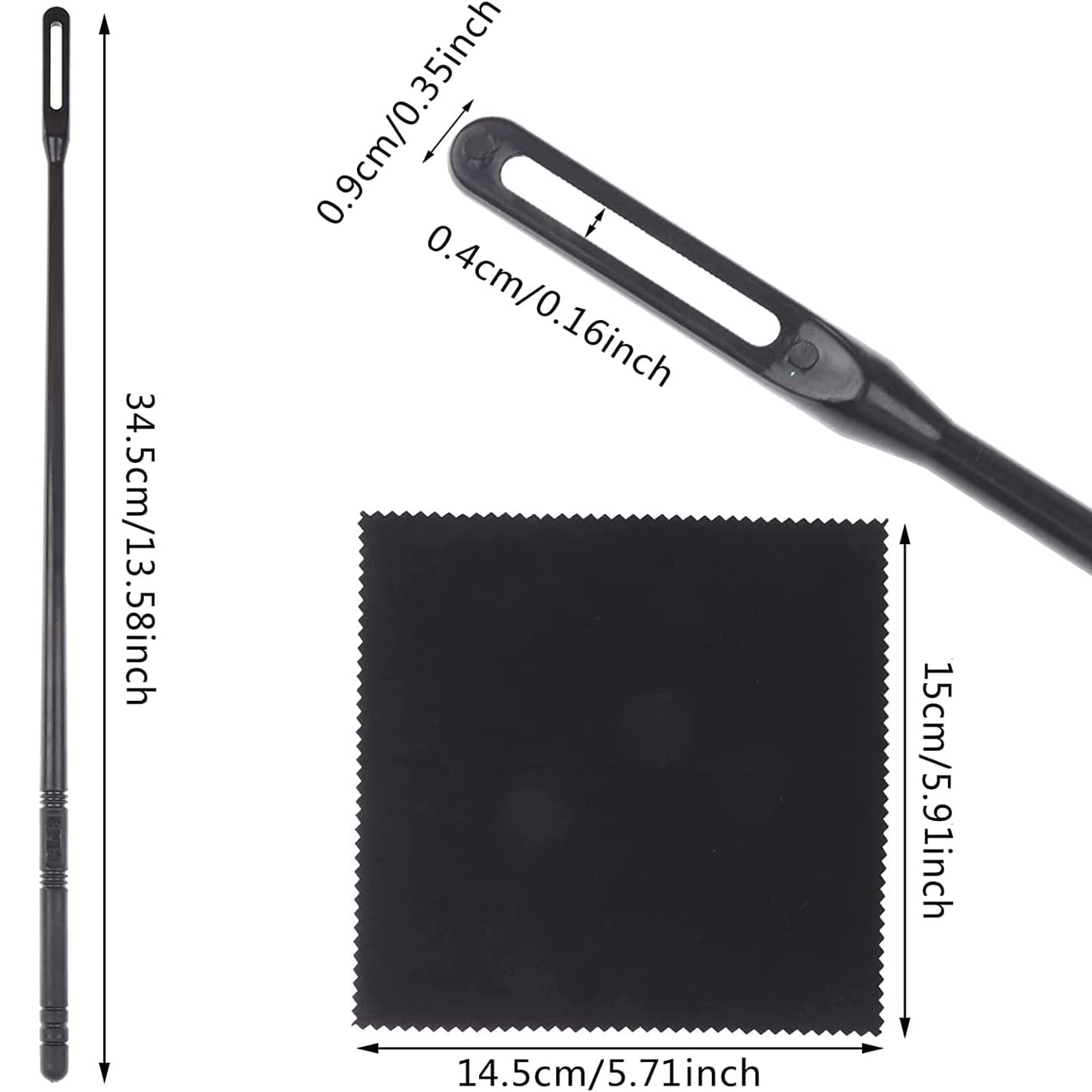 5 Pcs Flute Cleaning Rod with Cleaning Cloth and Flute Screwdriver Set for Flute Repair and Cleaning