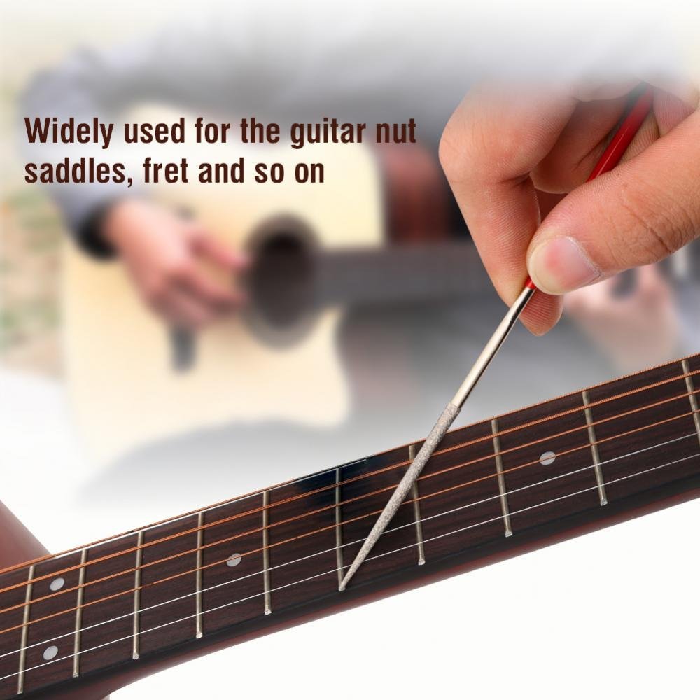 10pcs Guitar Files, Guitar Fret Nut Saddle Slot Pickguard Grinding Files Set Repair Tool for Guitar Violin Cleaning, maintenance