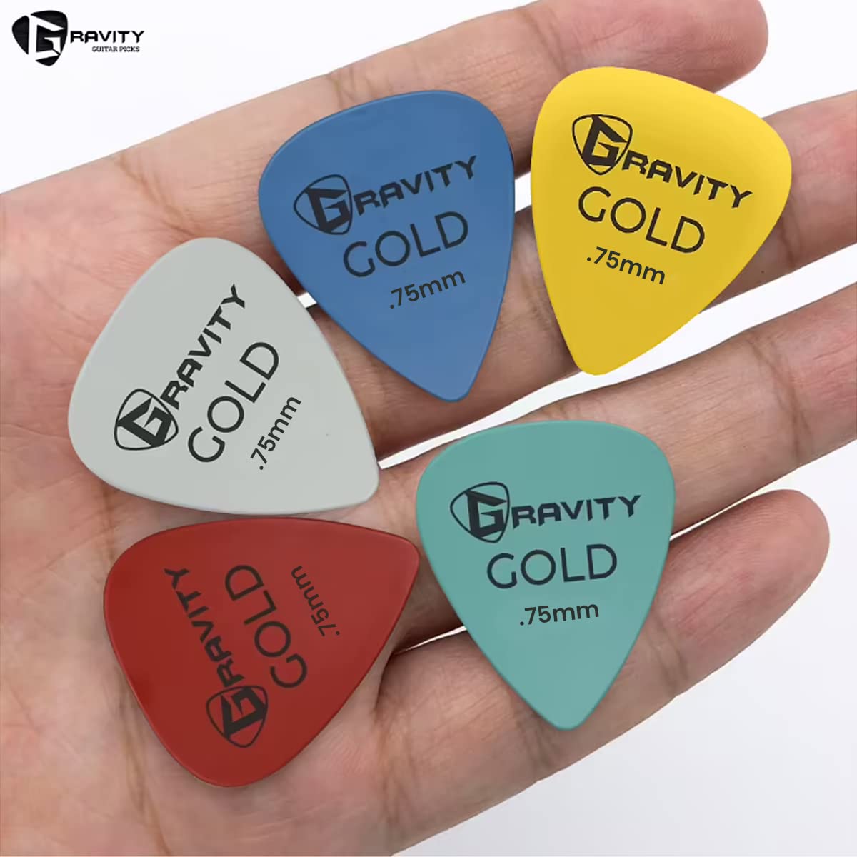 Gravity Gold Series Guitar Picks - Ideal For Beginners & Professionals - Lightweight And Durable - Pack of 4