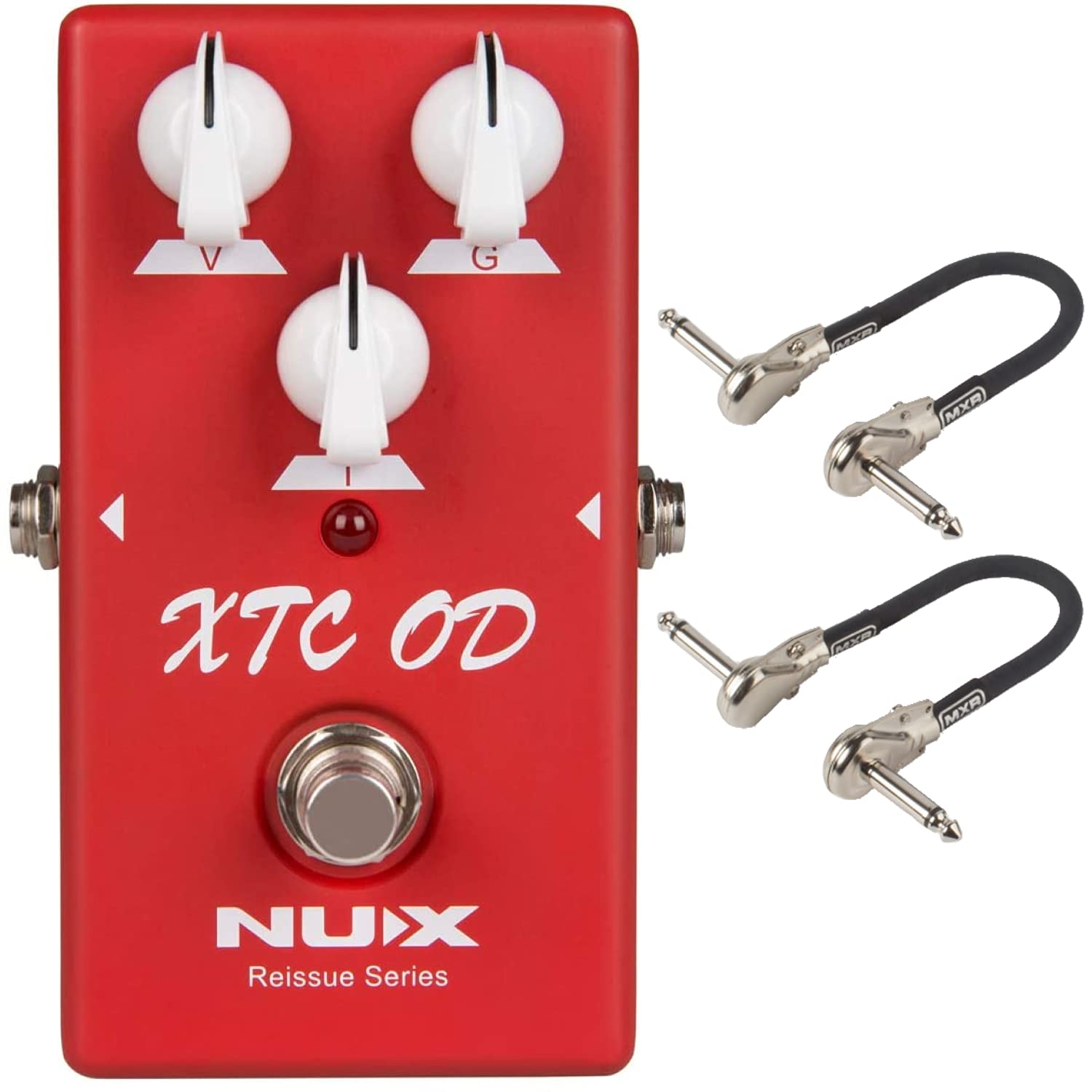 Nux Xtc Od Overdrive Pedal Bundle With 2 Mxr Patch Cables