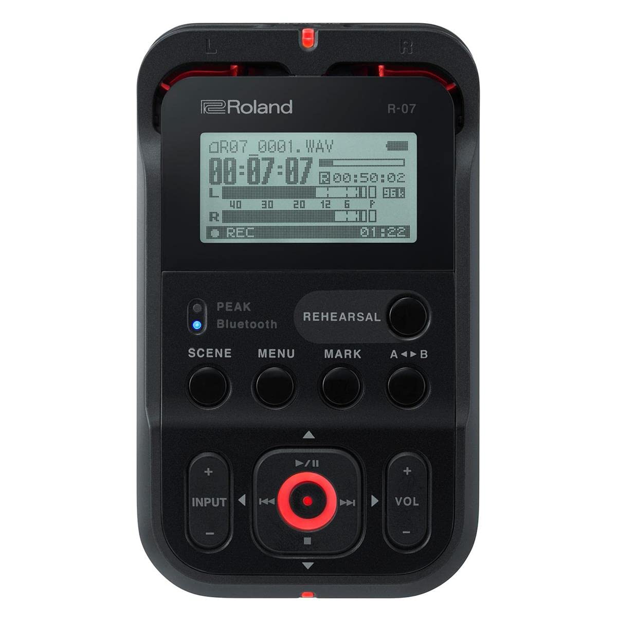 Roland R-07 High-Resolution Handheld Audio Recorder, Black