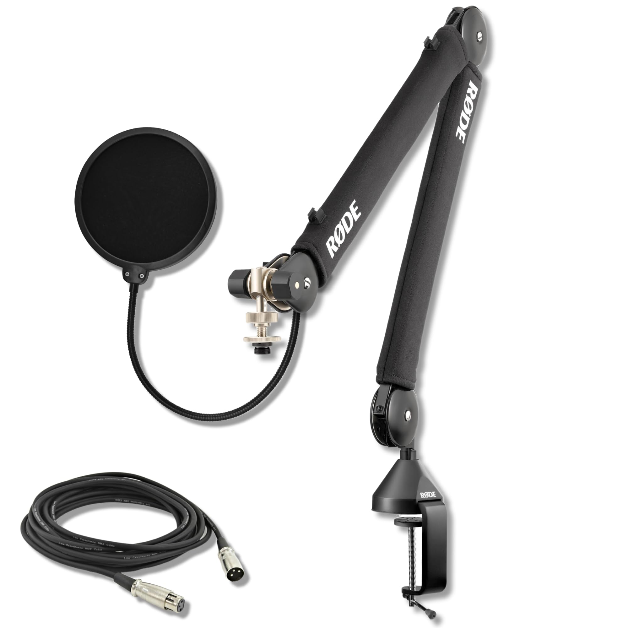 Rode Psa1+ Pro Studio Boom Arm For Podcasting And Streaming With Gator Microphone Pop Filter, Professional Grade Xlr Cable And S