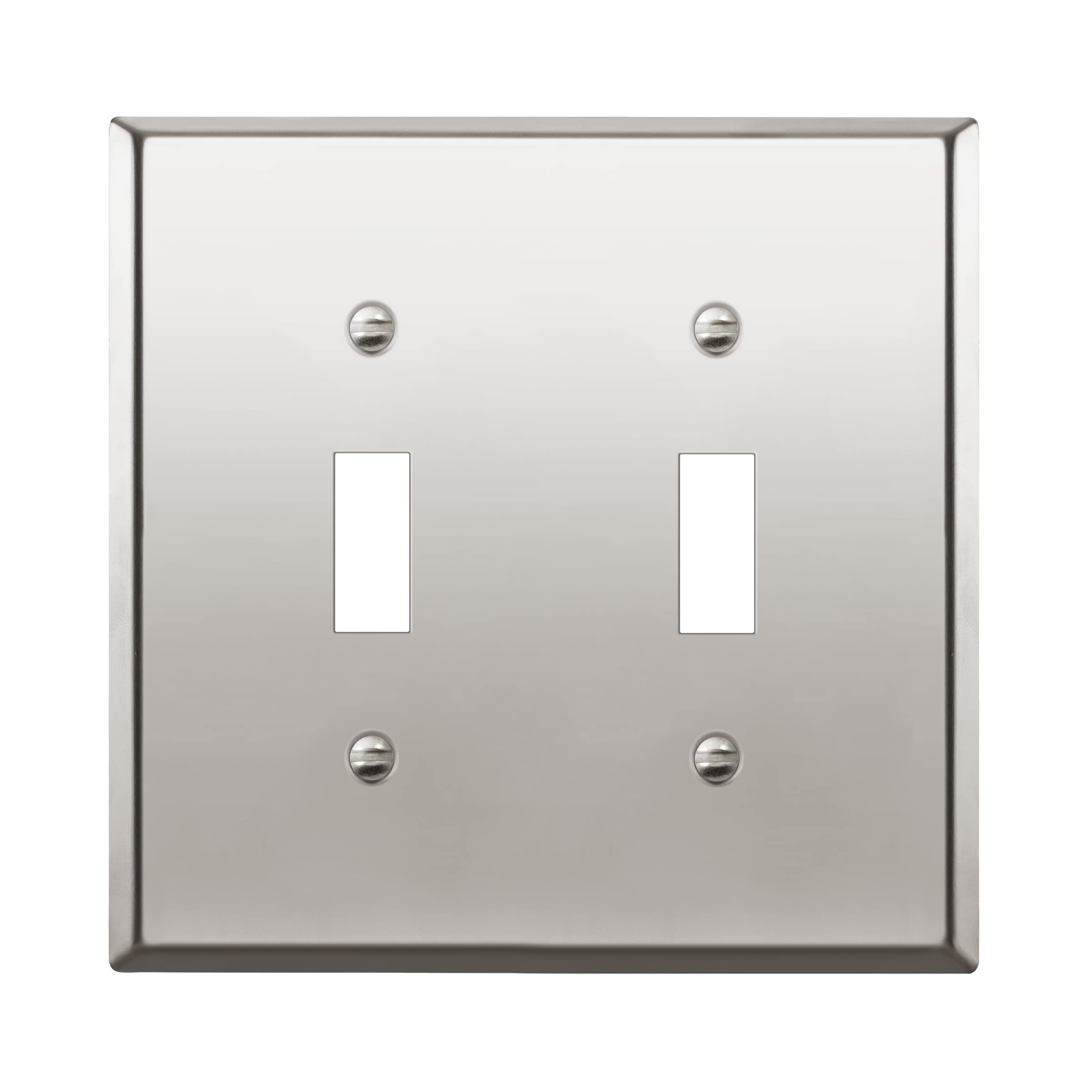 Enerlites Toggle Light Switch Metal Wall Plate, Stainless Steel 201, Corrosion Resistant, Size 2-Gang 450 X 457, 7712-Pc, Polish