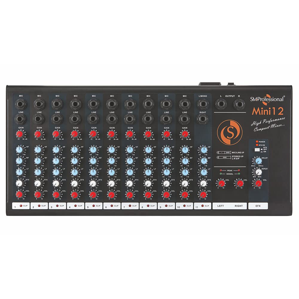 Studiomaster Mini 12 Built-In Echo/Delay Processor With Unique E-Delay.