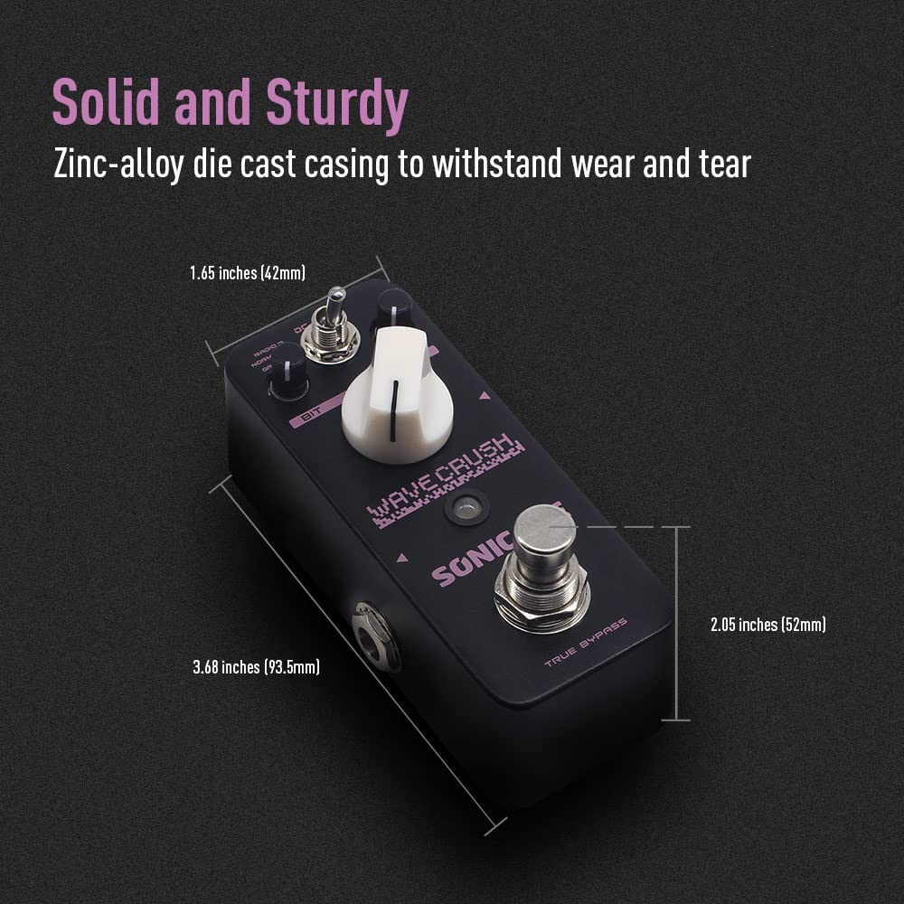 SONICAKE Bitcrusher Guitar Pedal Wave Crush Bitcrush Digital Bitcrusher Reducer Guitar Effects Pedal Synth Synthesizer LoFi True