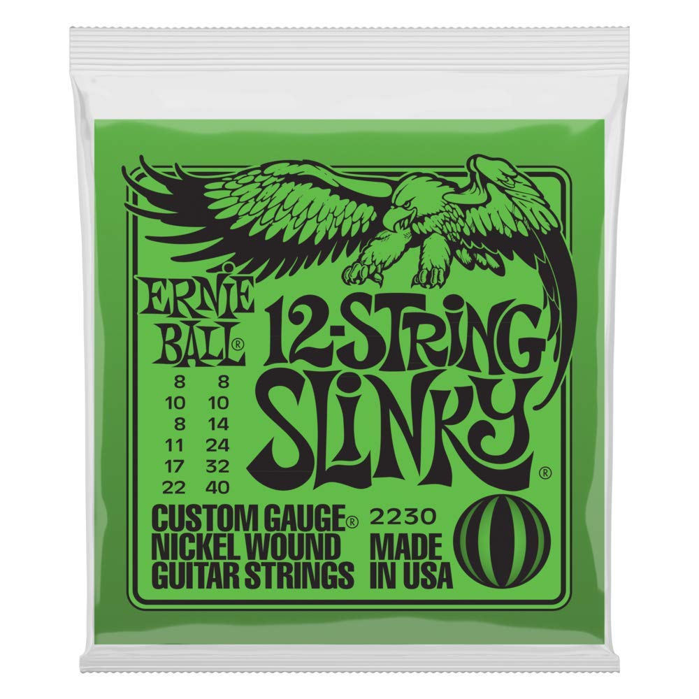 Ernie Ball 12-String Slinky Nickel Wound Electric Guitar Strings, 8-40 Gauge (P02230)