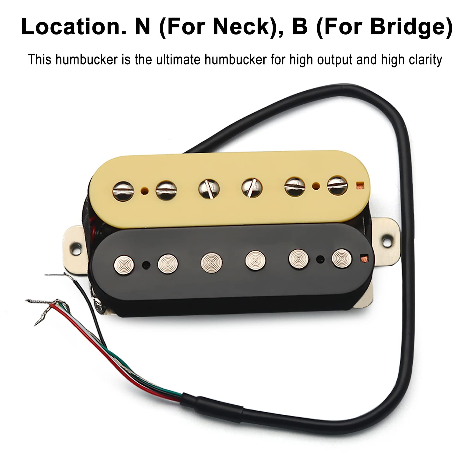 SAPHUE Alnico 5 Electric Guitar Pickup Humbucker Double Coil Pickup Alnico V Guitar parts Ivory/Black