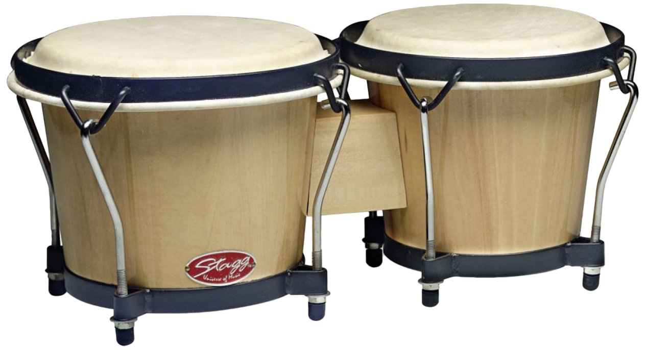 Stagg Bw-70-N 6-Inch & 7-Inch Traditional Wooden Bongo Set - Natural