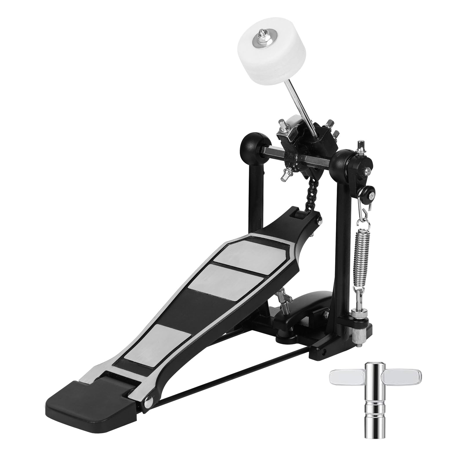 Bass Drum Pedal,Drum Pedal,Kick Drum Pedal with Hammer,Chain Drive Bass Pedal, Drum Practice Pad Instrument Accessories
