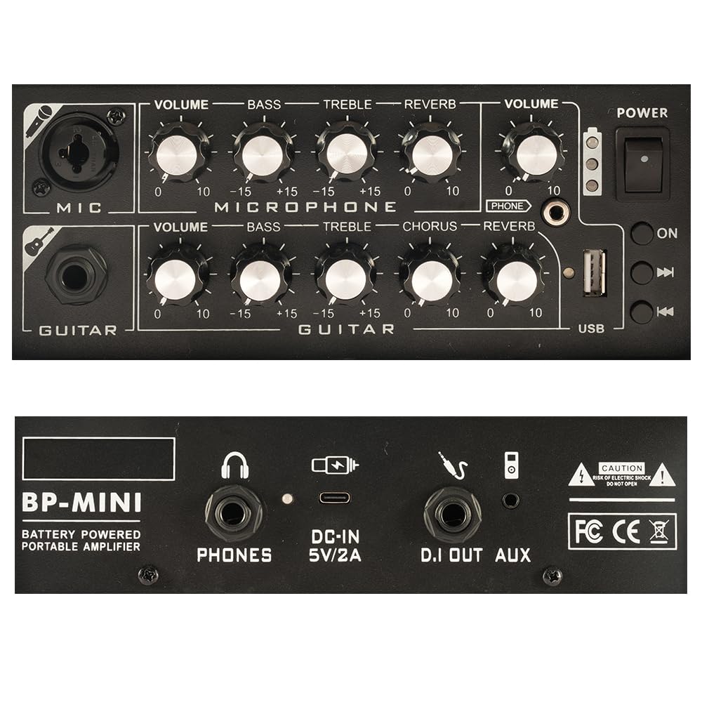 Acoustic Guitar Amplifier, 30 Watt Bluetooth Speaker Rechargeable Portable Acoustic Guitar Amp with Reverb Chorus Effect,3 Input