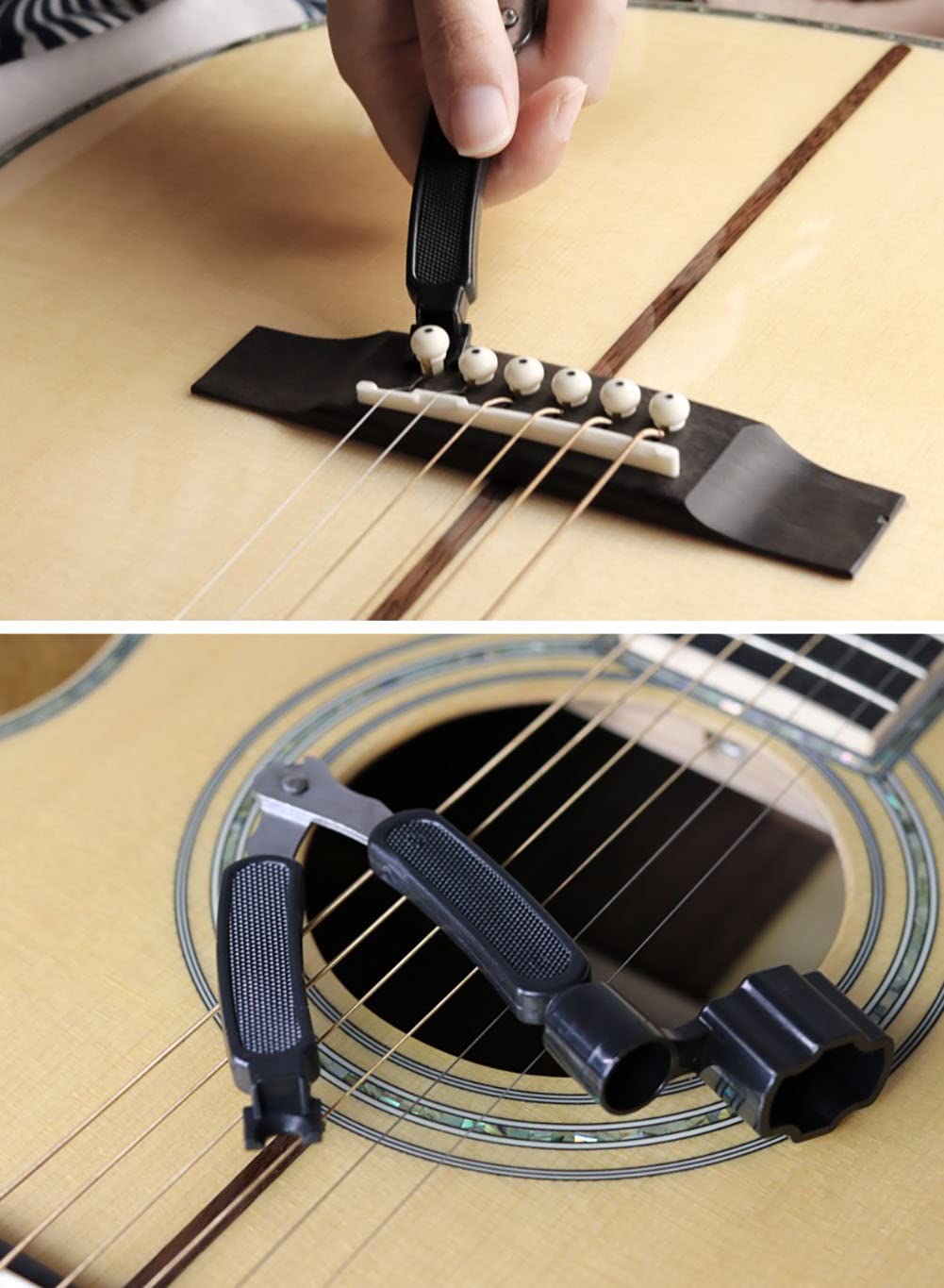 Professional Guitar String Winder Cutter and Bridge Pin Puller, 3 in 1 Multifunctional Guitar Maintenance Tool