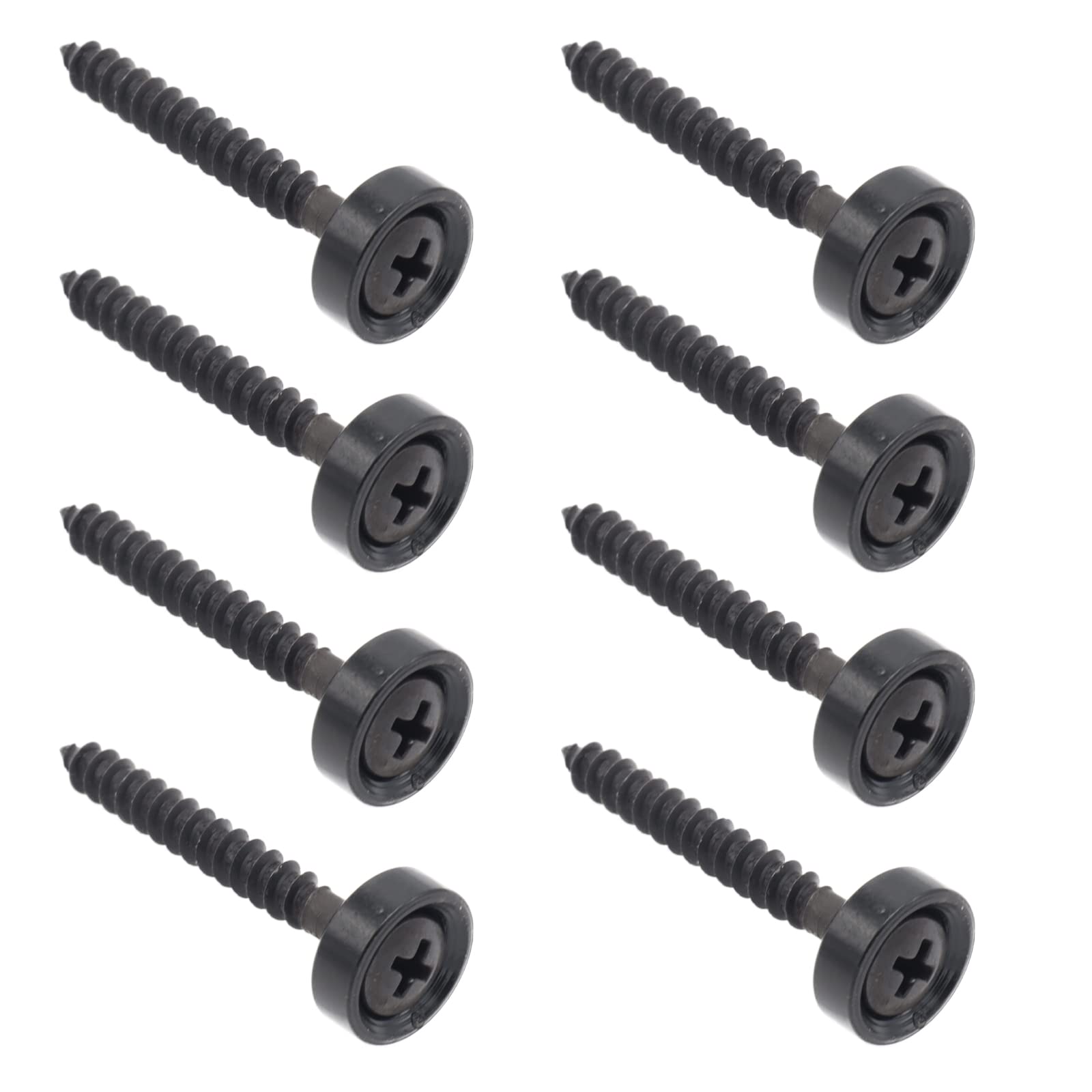 Cheerock Black Guitar Neck Joint Bushings and Bolts, 8pcs Metal Guitar Neck Ferrules with Screws, Guitar Neck Replacement Parts