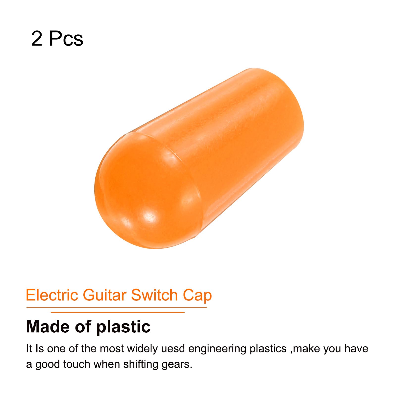 MECCANIXITY 2Pcs Guitar 3 Way Pickup Switch Tip M4 Plastic Toggle Switch Knobs for LP Electric Guitar, Orange