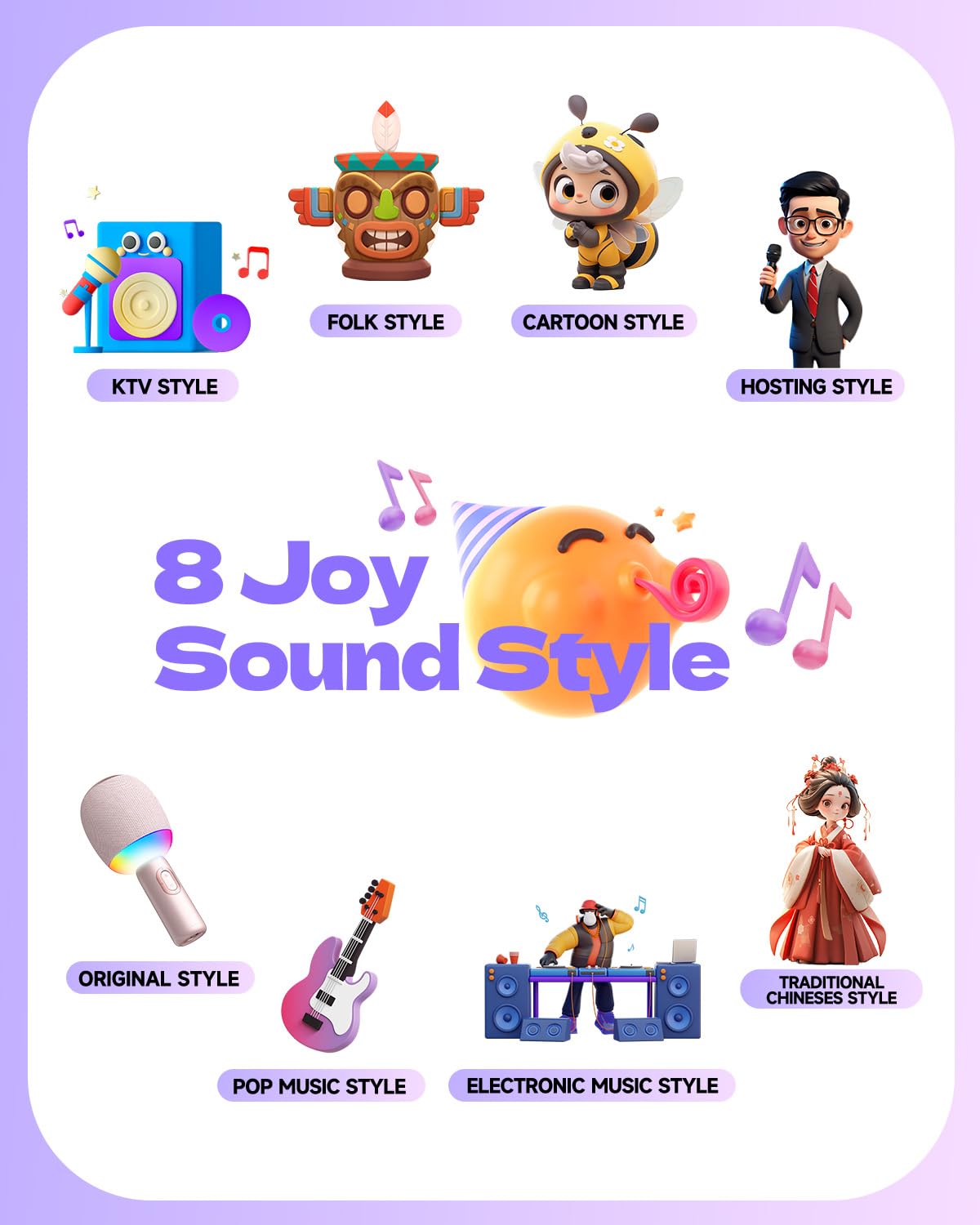 Wireless Bluetooth Karaoke Microphone, 5-in-1 Portable Handheld Mic Speaker with Dynamic Lights, Karaoke Microfono for Car Trave