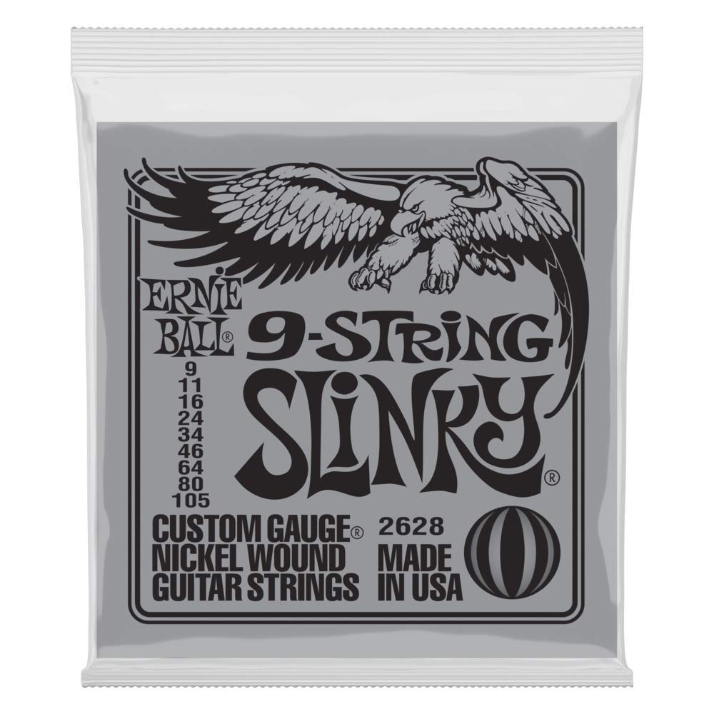 Ernie Ball 9-String Slinky Nickel Wound Electric Guitar Strings, 9-105 Gauge (P02628)