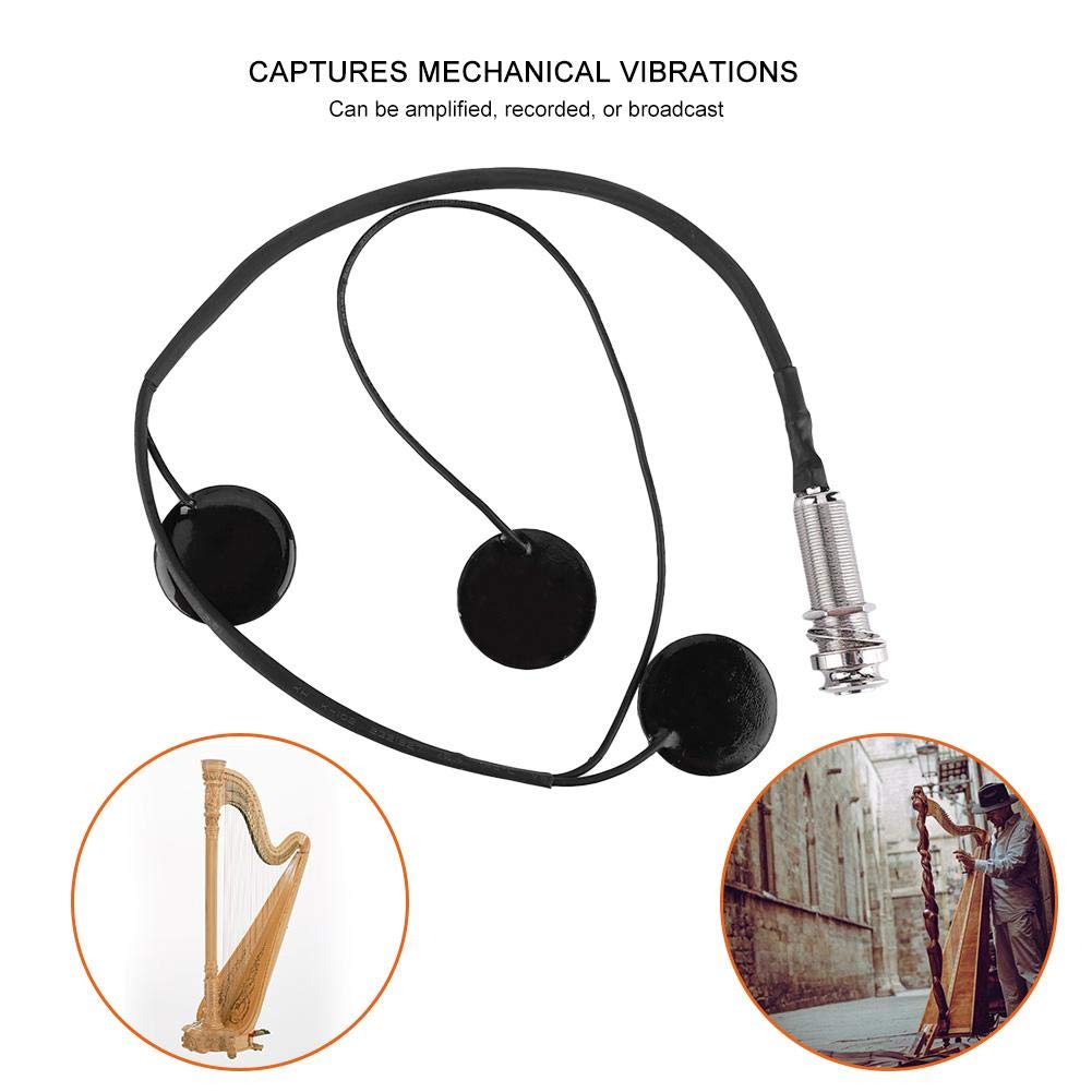 Harp Pickup Pickups Piezo Transducer Pickups Piezo Transducer with Dia Piezo Disc for Harp Guitar