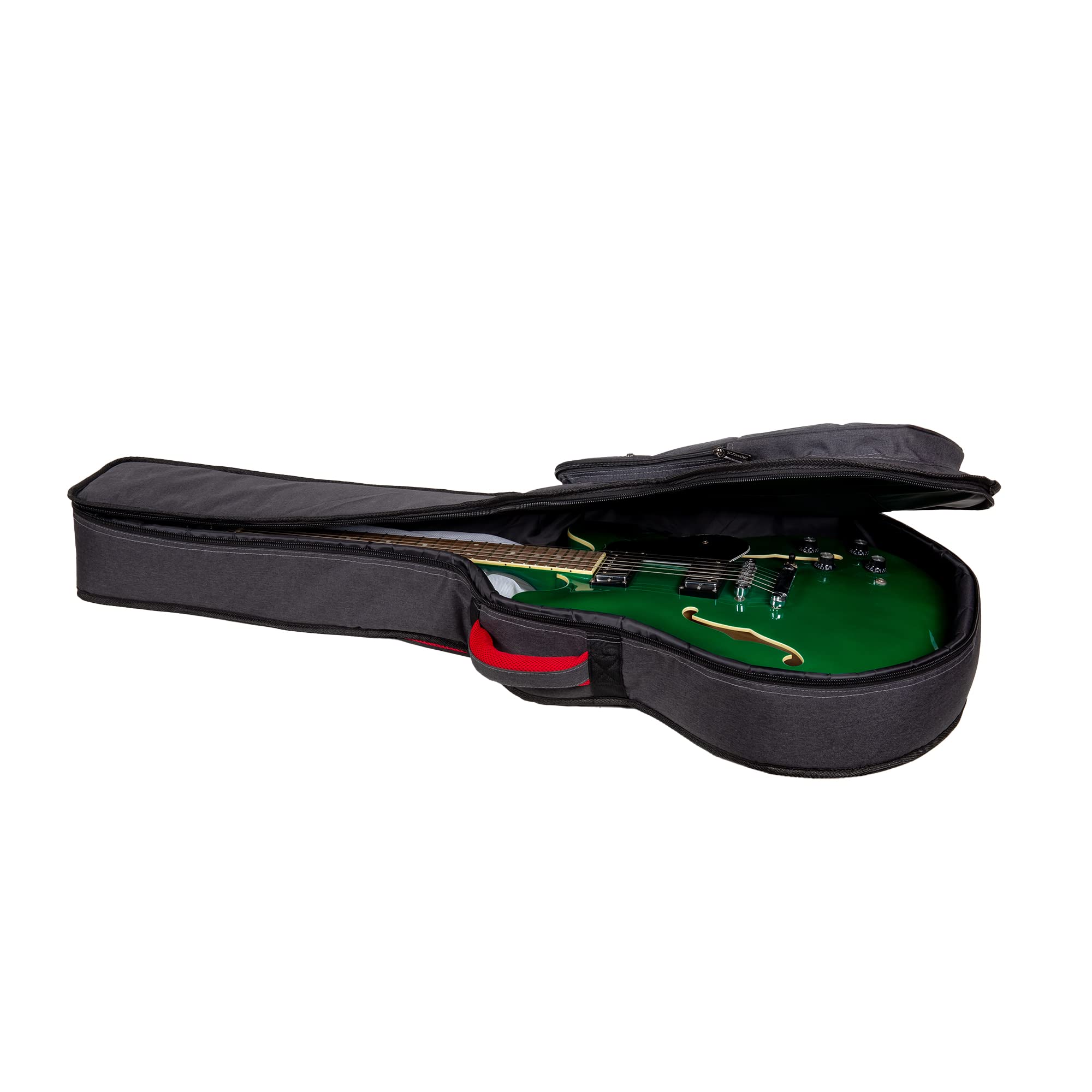 Crossrock 10mm Padded Guitar Backpack Case for 16'' Archtop/Hollow Body/Jazz Electric Guitars - Lightweight Gig Bag Fits Gretsch