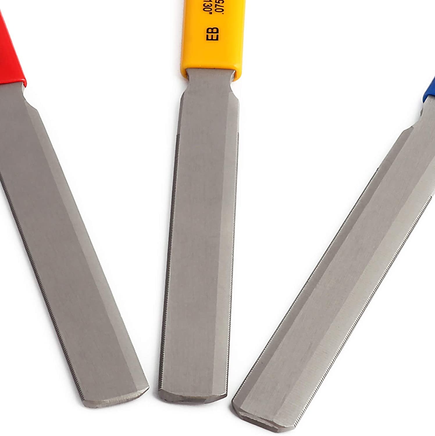 BAIYUXING Electric Guitar files 3pcs,Acoustic Guitar file 3pcs,Bass Guitar flies 3pcs,Tapered Nut Files Double Edge Nut Slotting